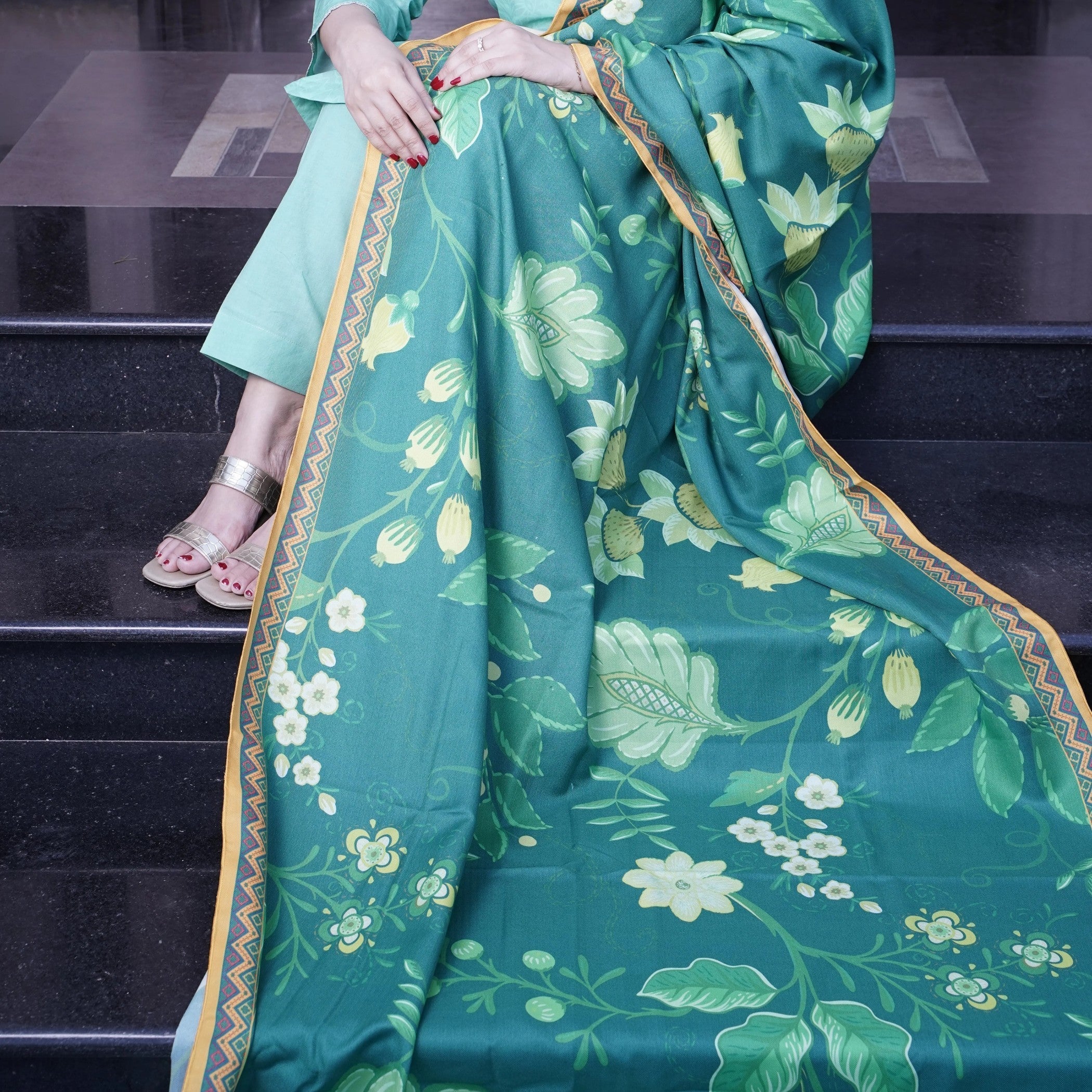 Shawl in Green Color by - Trendy Women Shawl UHA3620