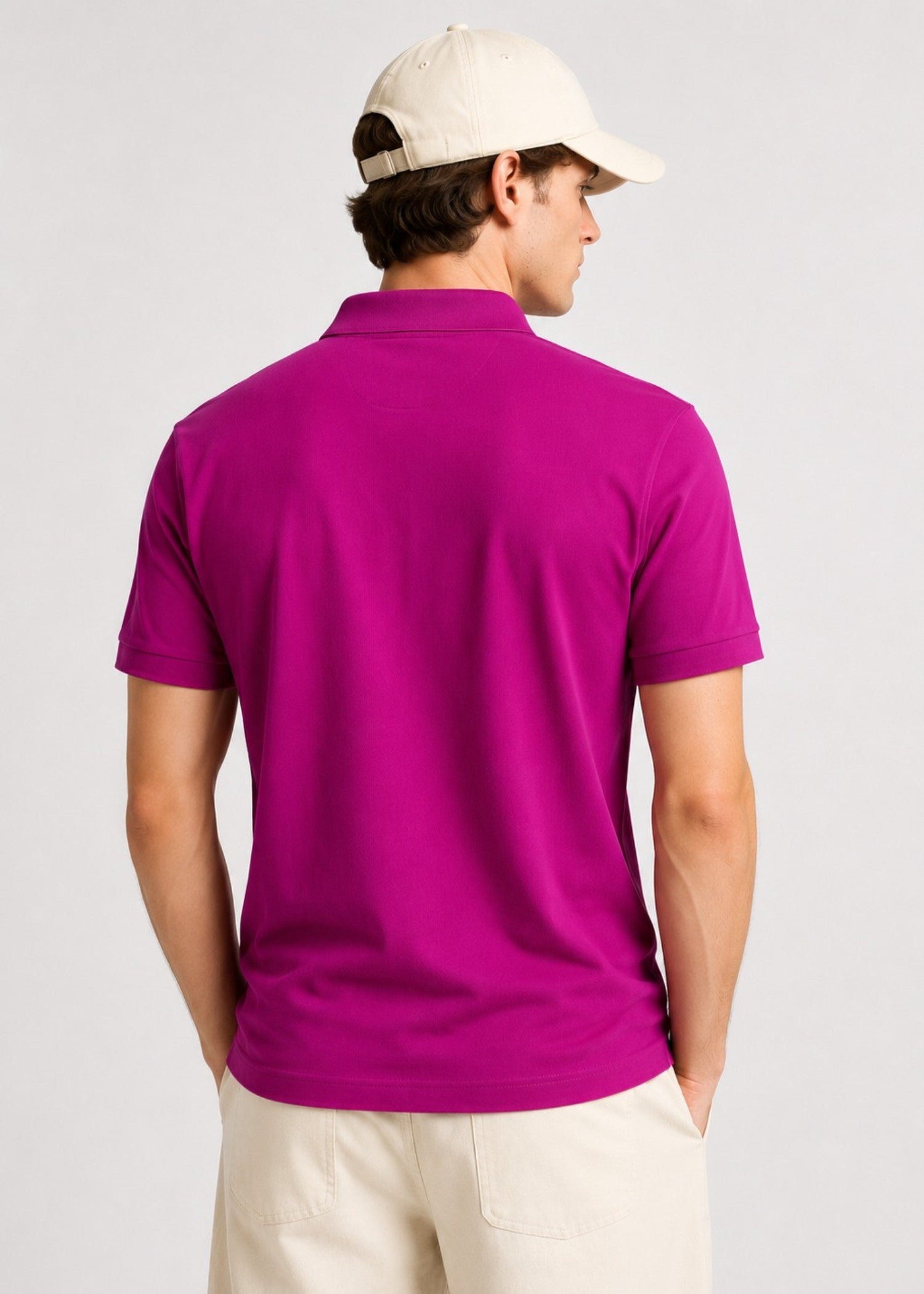 cotton jersey Polo Shirt in Magenta