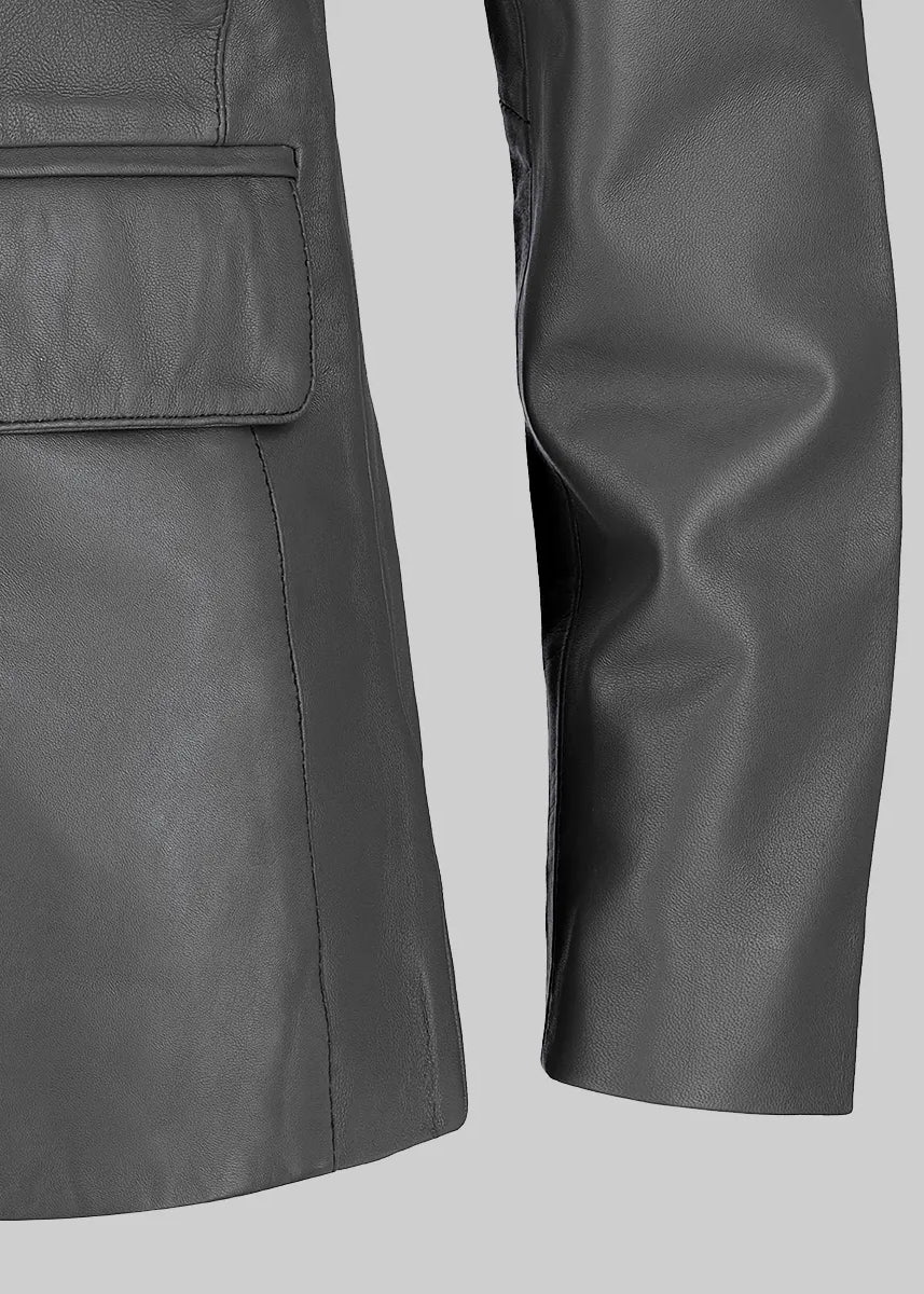 leather Blazer in Black