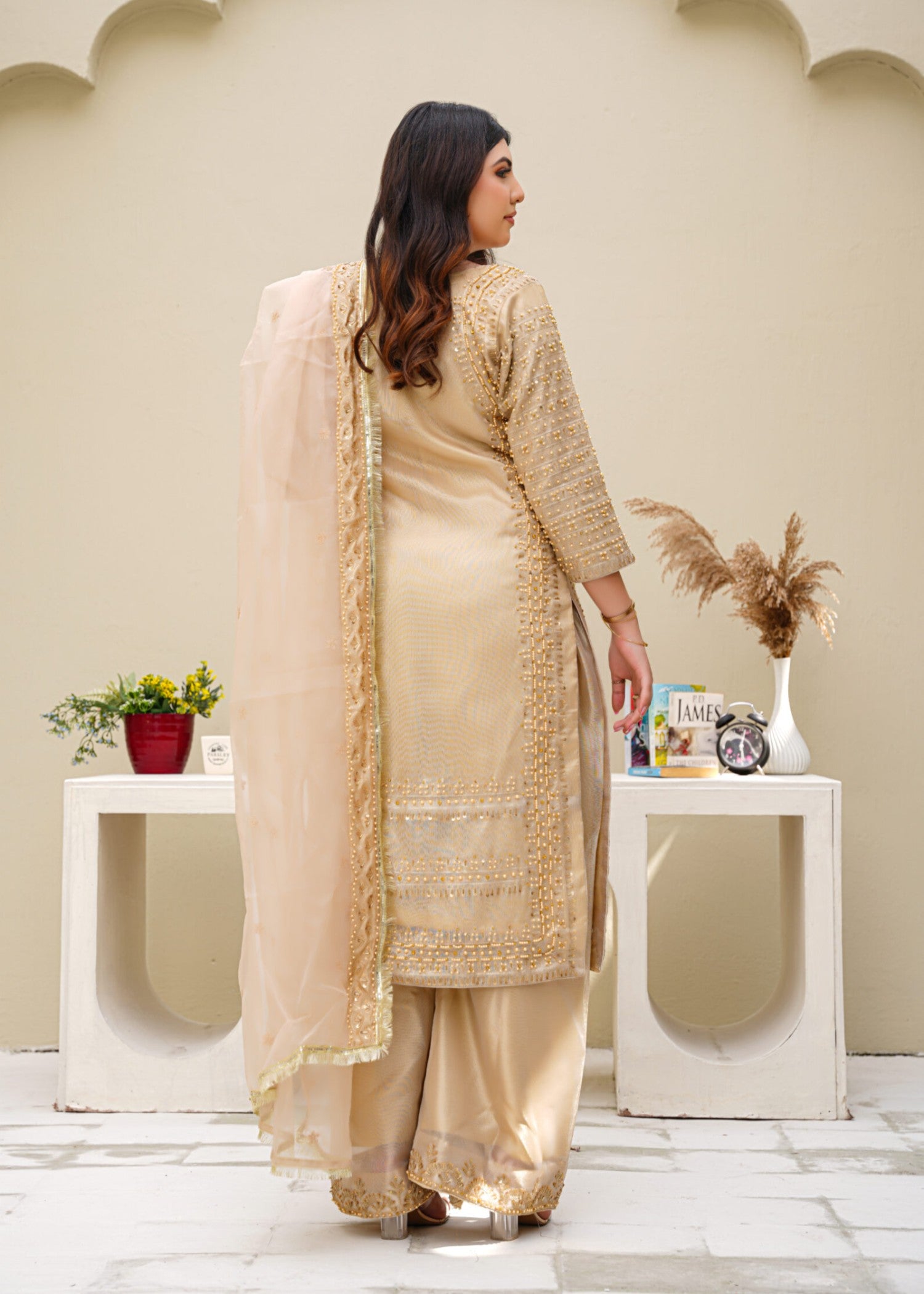 masuri Kurta Set in Ivory