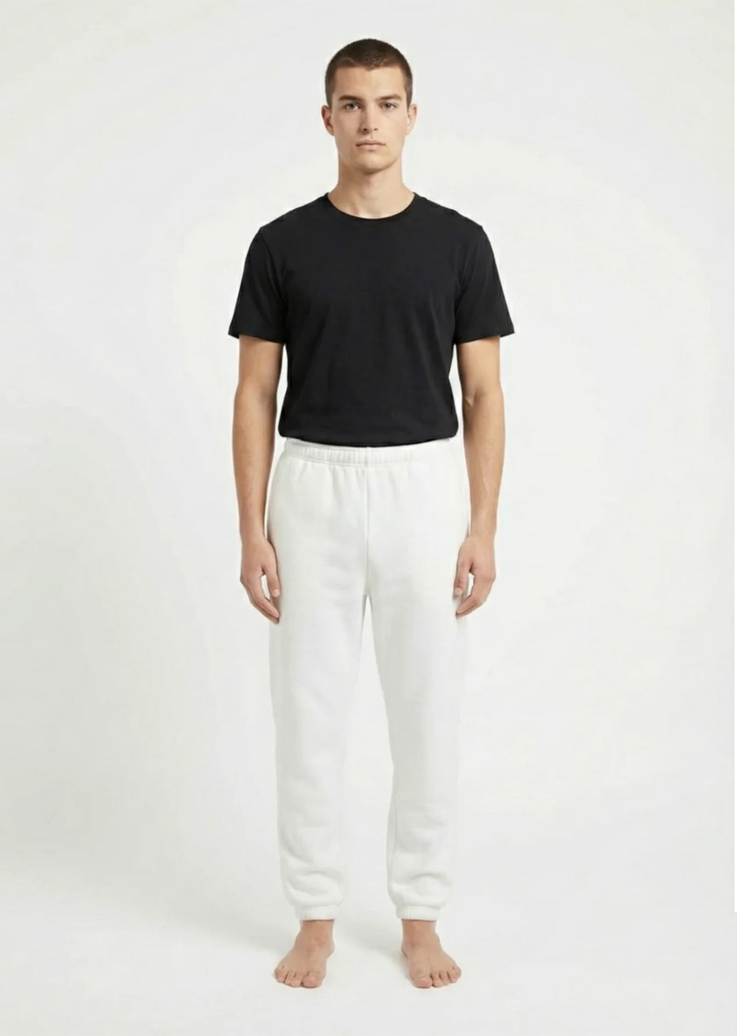 fleece Jogger Pants in White