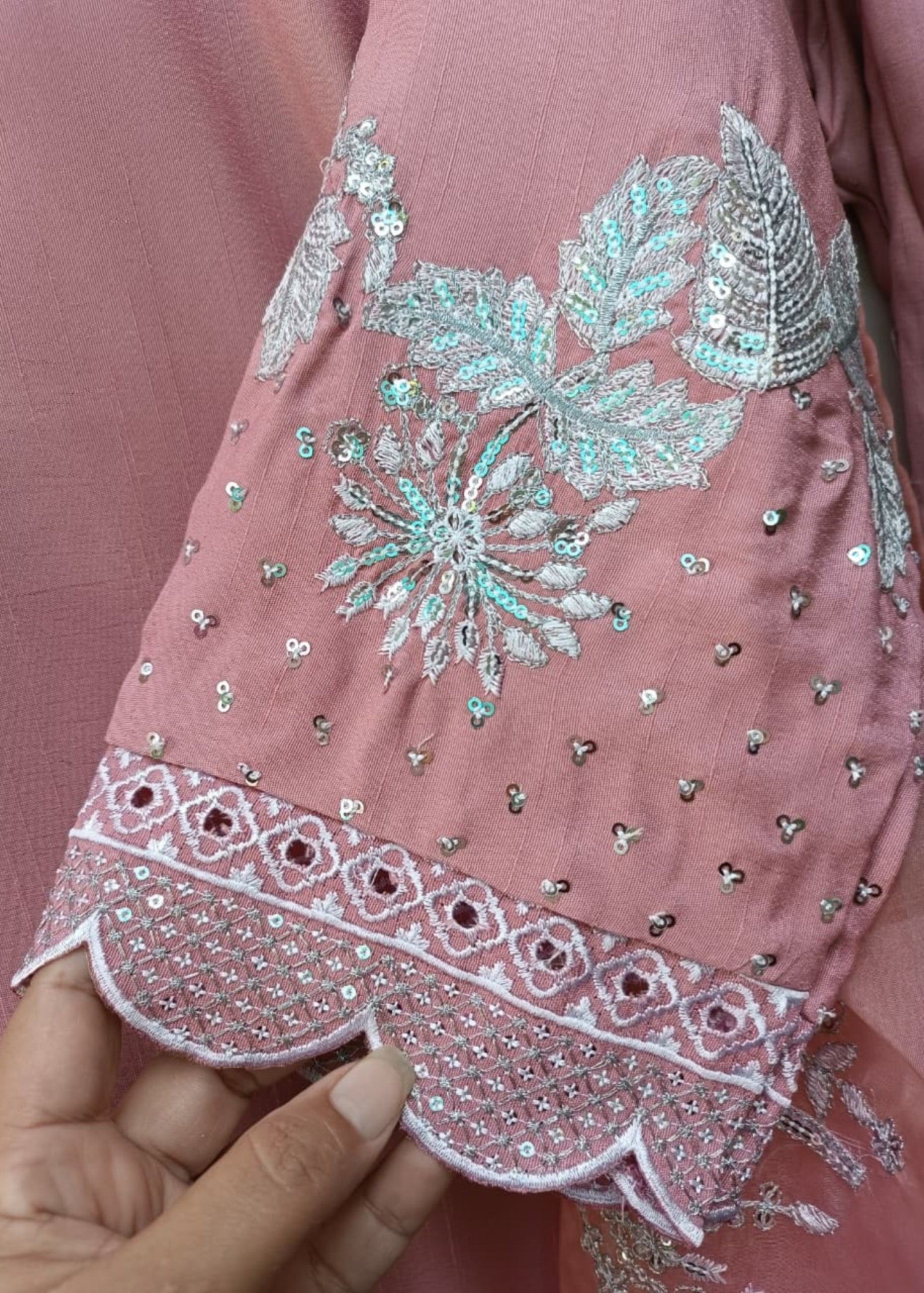 raw silk Kurta Set in Pink sherbert