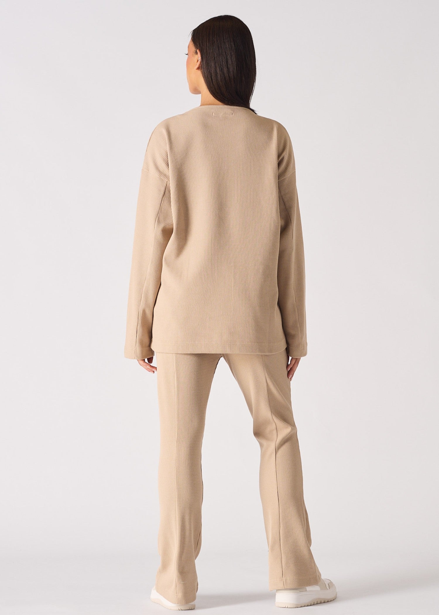 polyester Sweatshirt in Beige