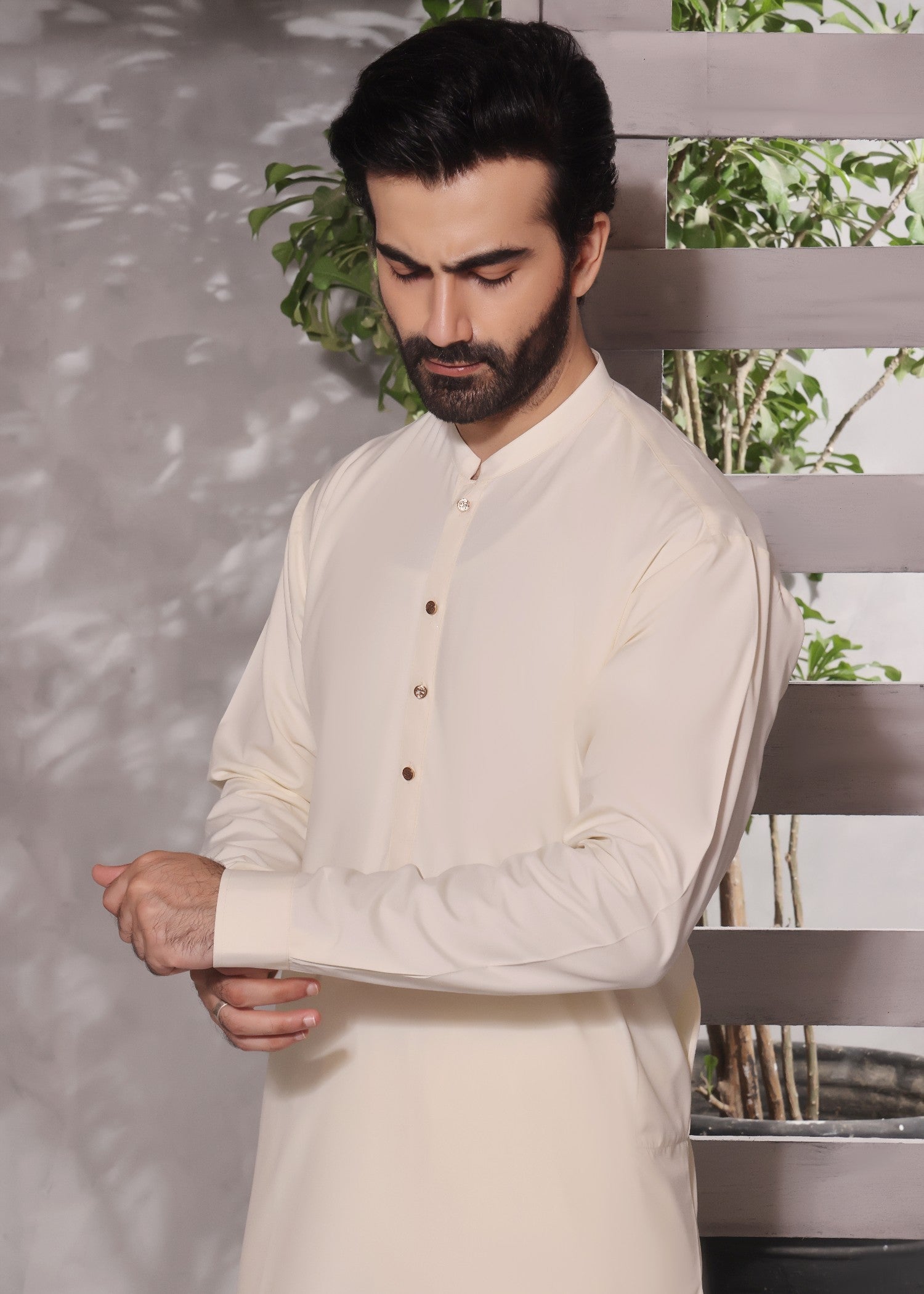 jamawar Waistcoat in Cream