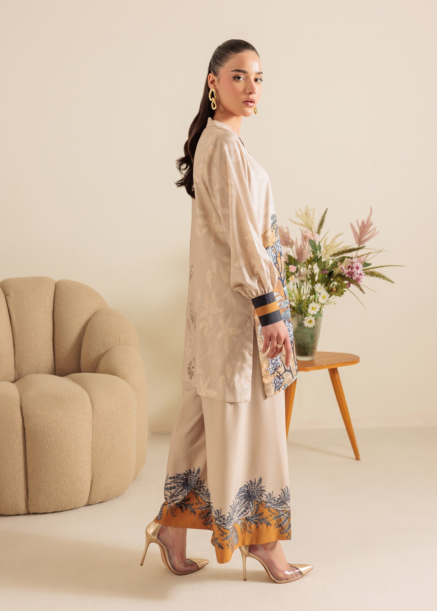lawn Co Ord Sets in Tan brown