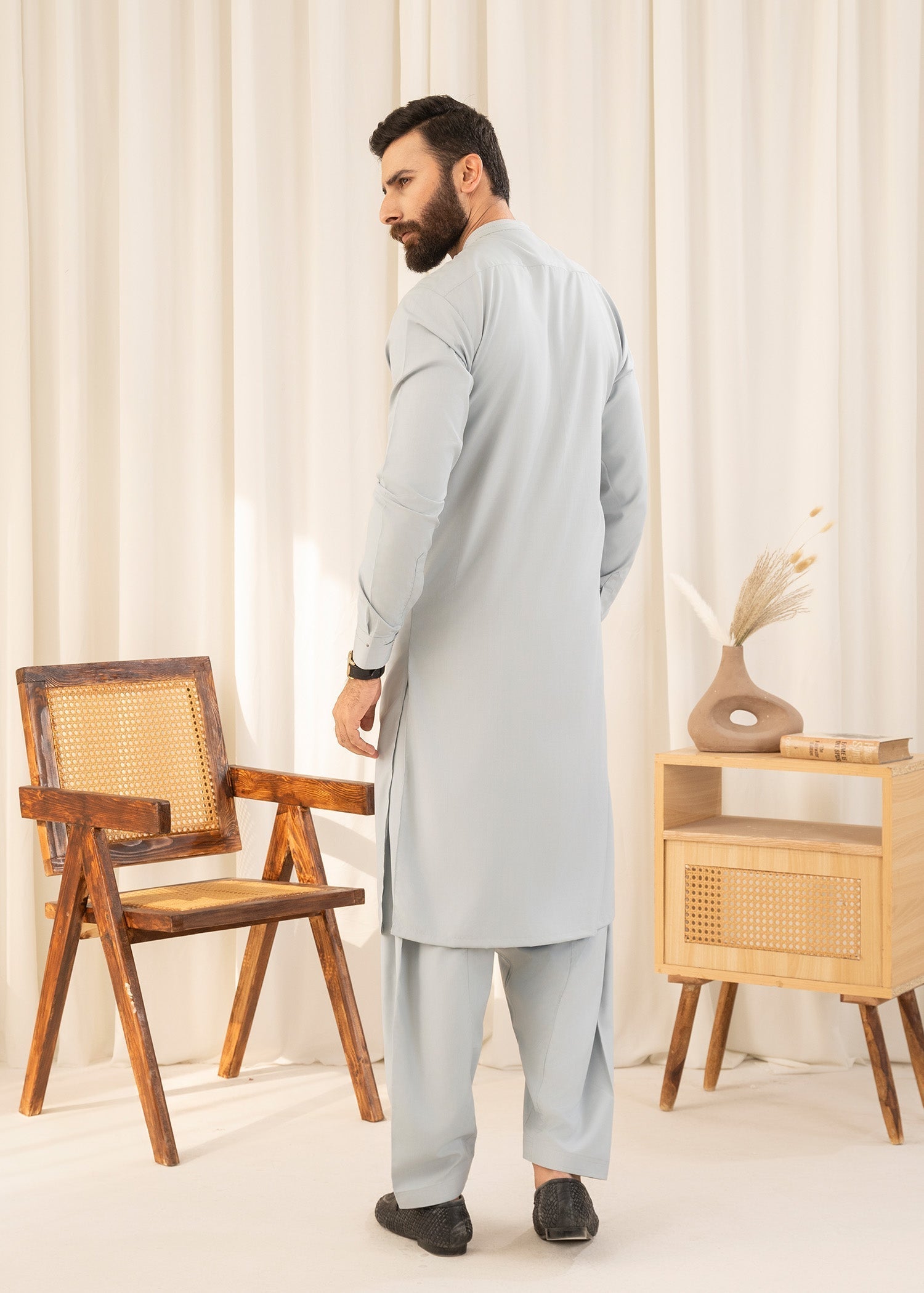wash & wear Shalwar Kameez in Sky blue by Buraq