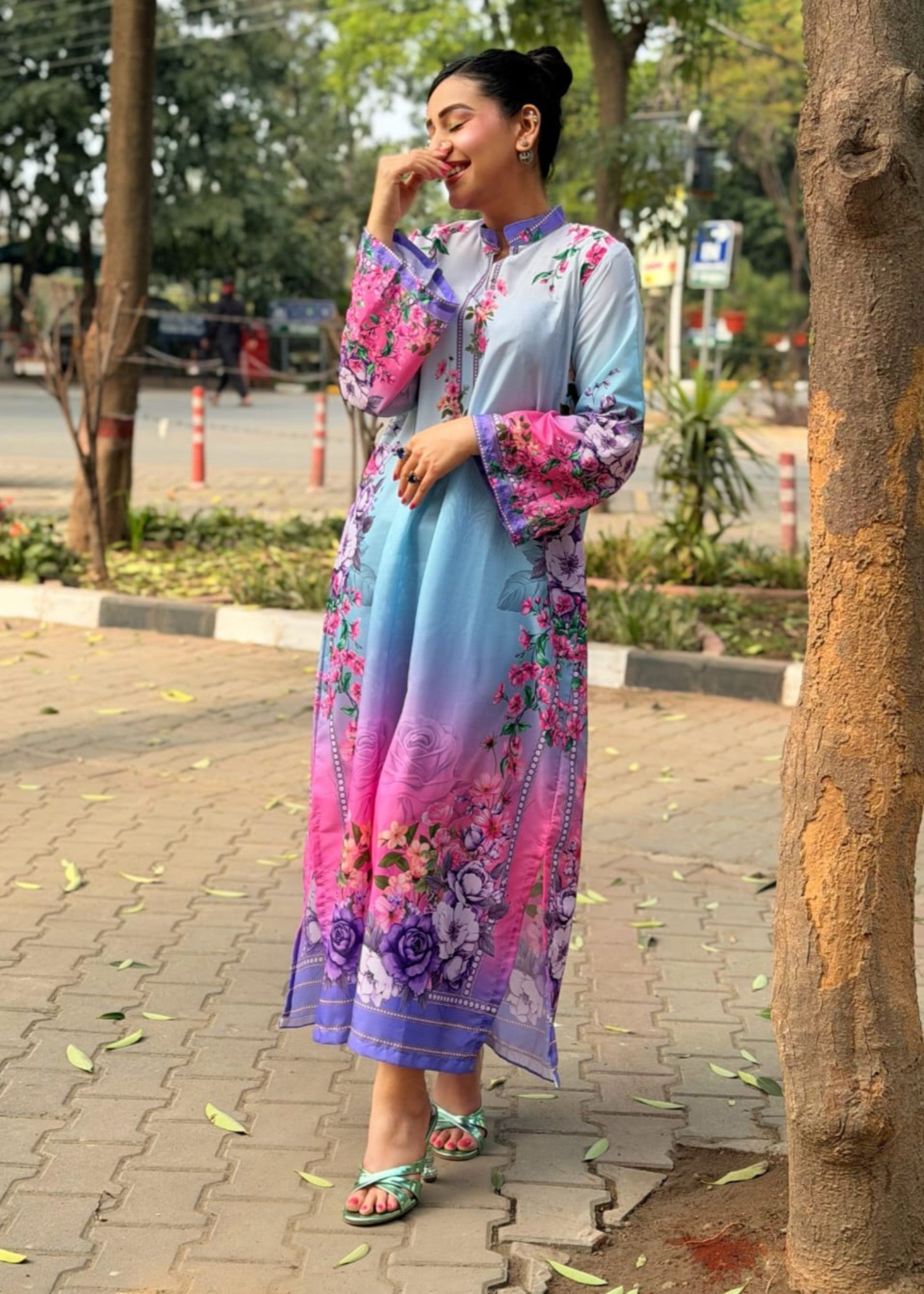 grip Kaftan in Sky blue