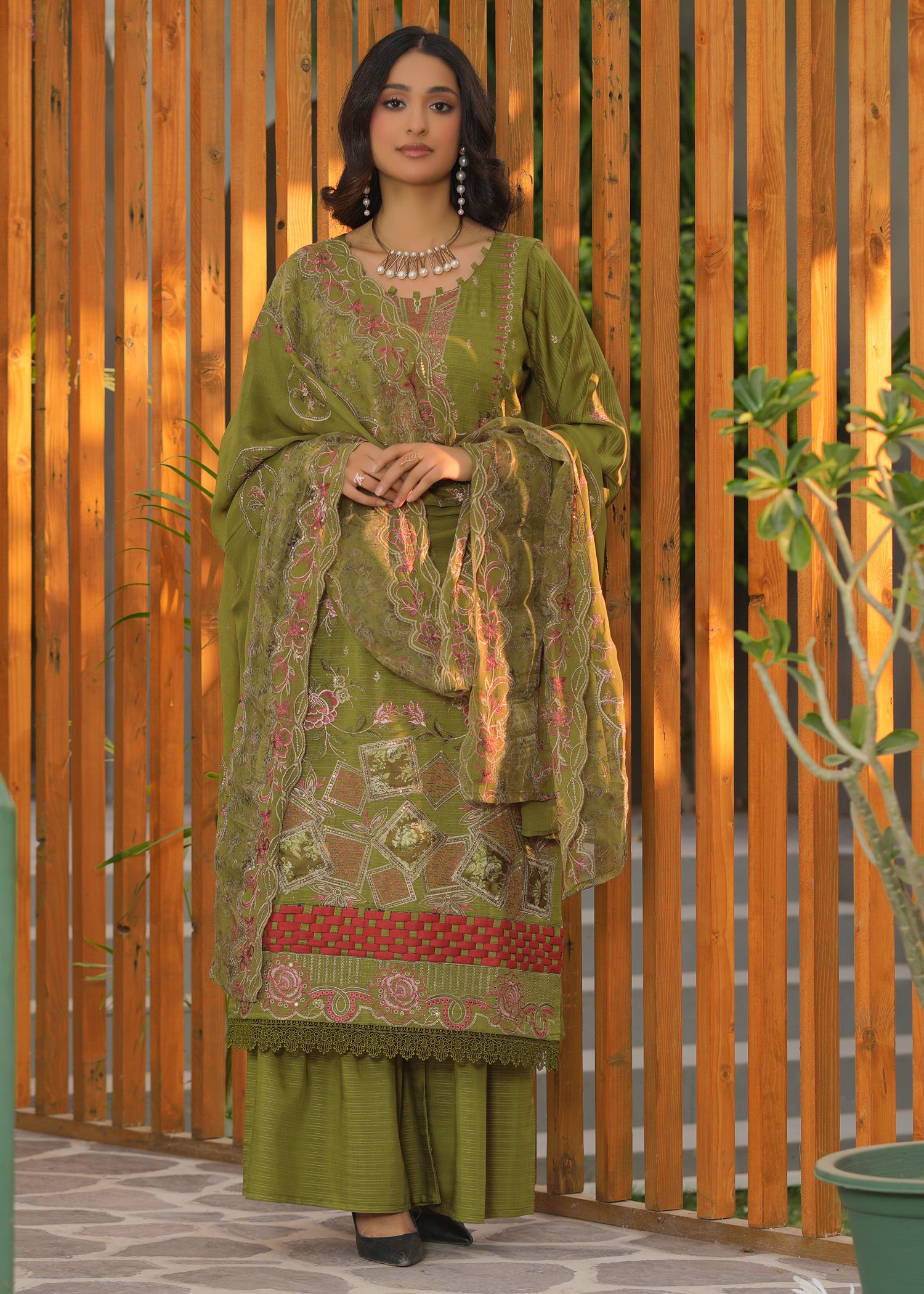viscose Kurta Set in Apple green