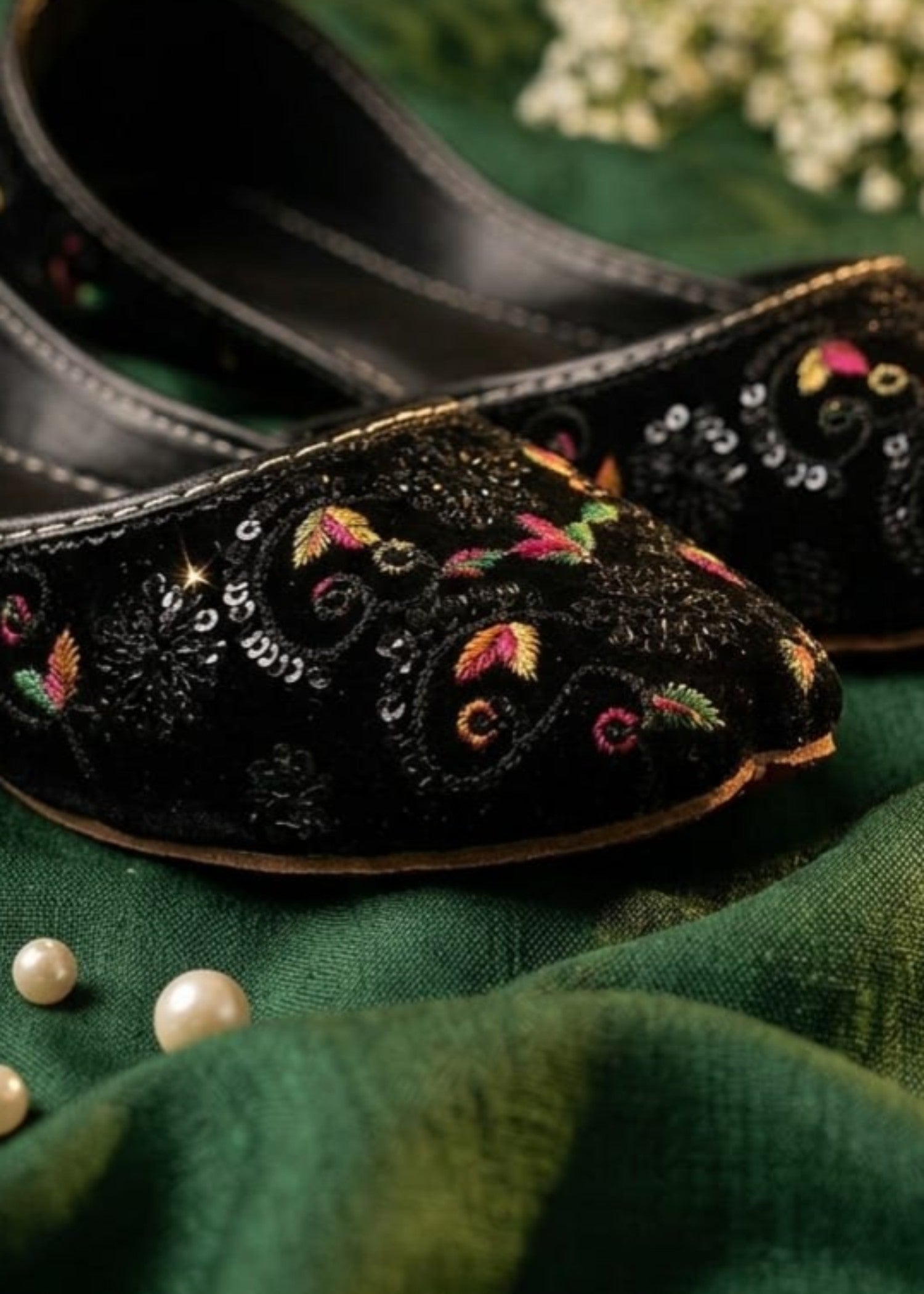 Khussa in Black by - High Quality Women Khussa RJJ8207