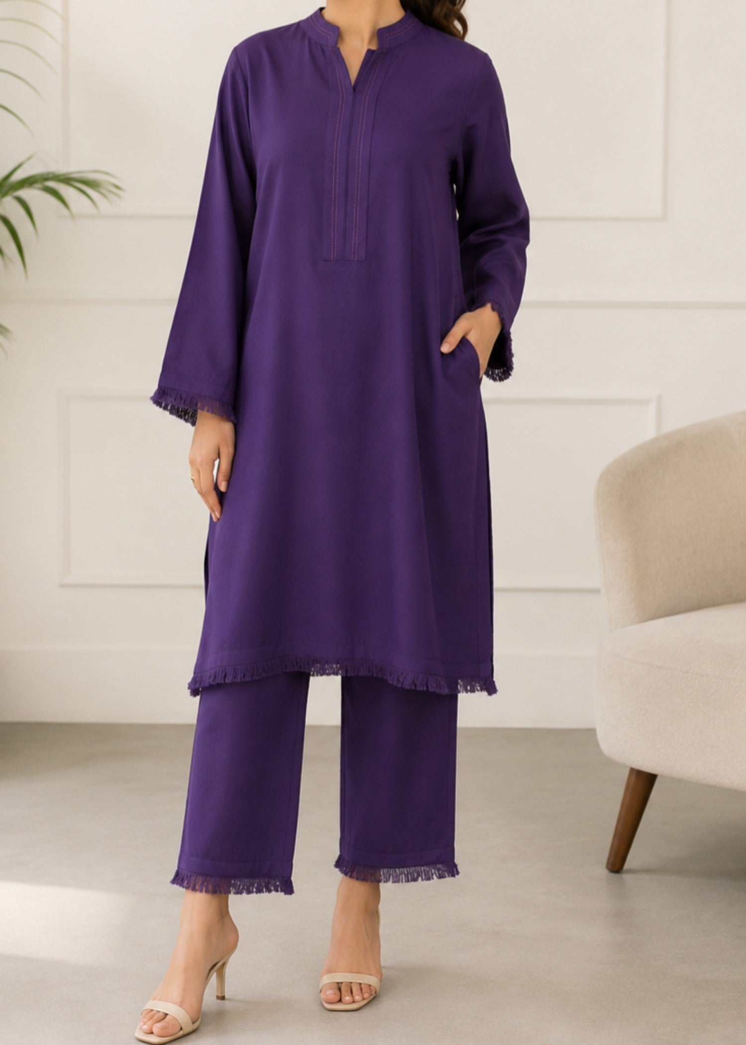 karandi Co Ord Sets in Purple