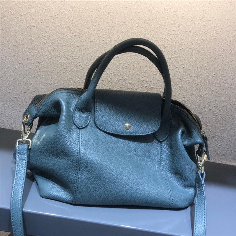 Dragon Inlaid Bag With The Same Top Layer Cowhide Handbags Casual Soft Cowhide