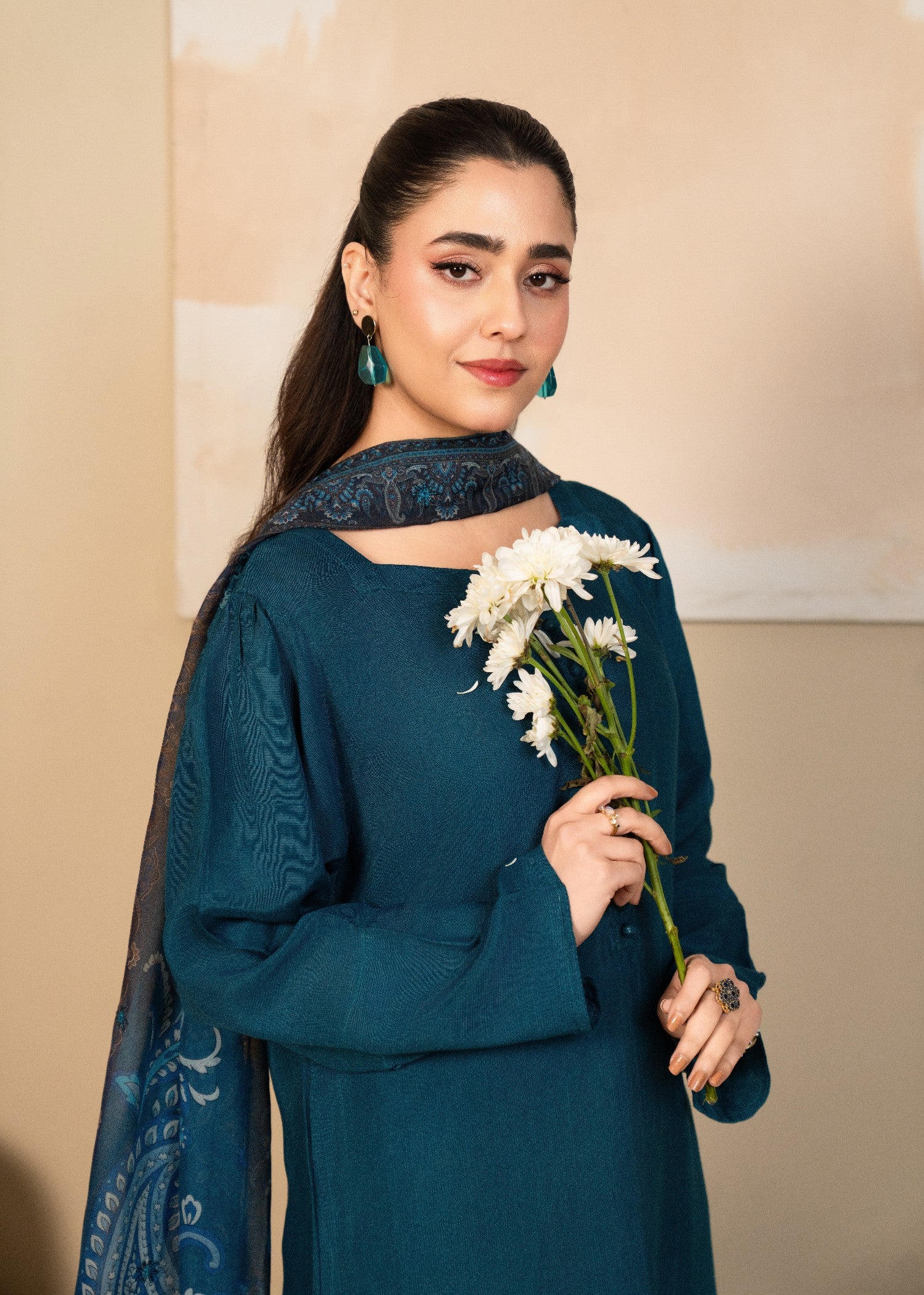 raw silk Kurta Set in Twilight blue