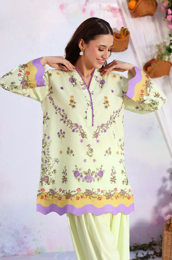 swiss lawn Co Ord Sets in Light yellow