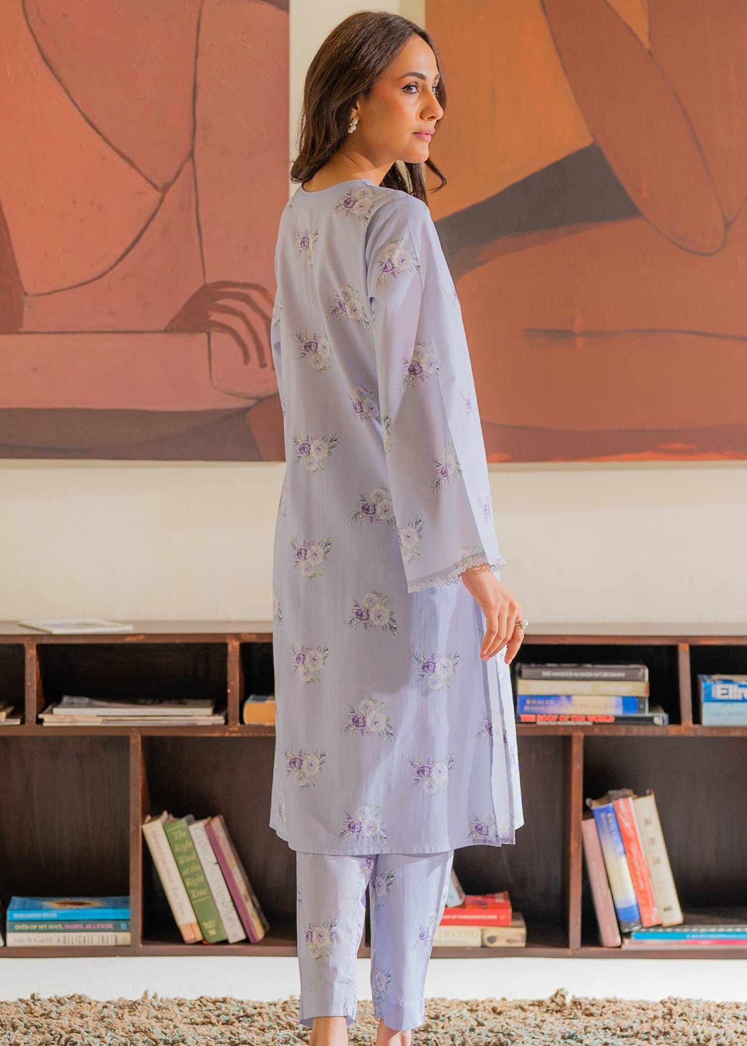 poly lawn Co Ord Sets in Lavender