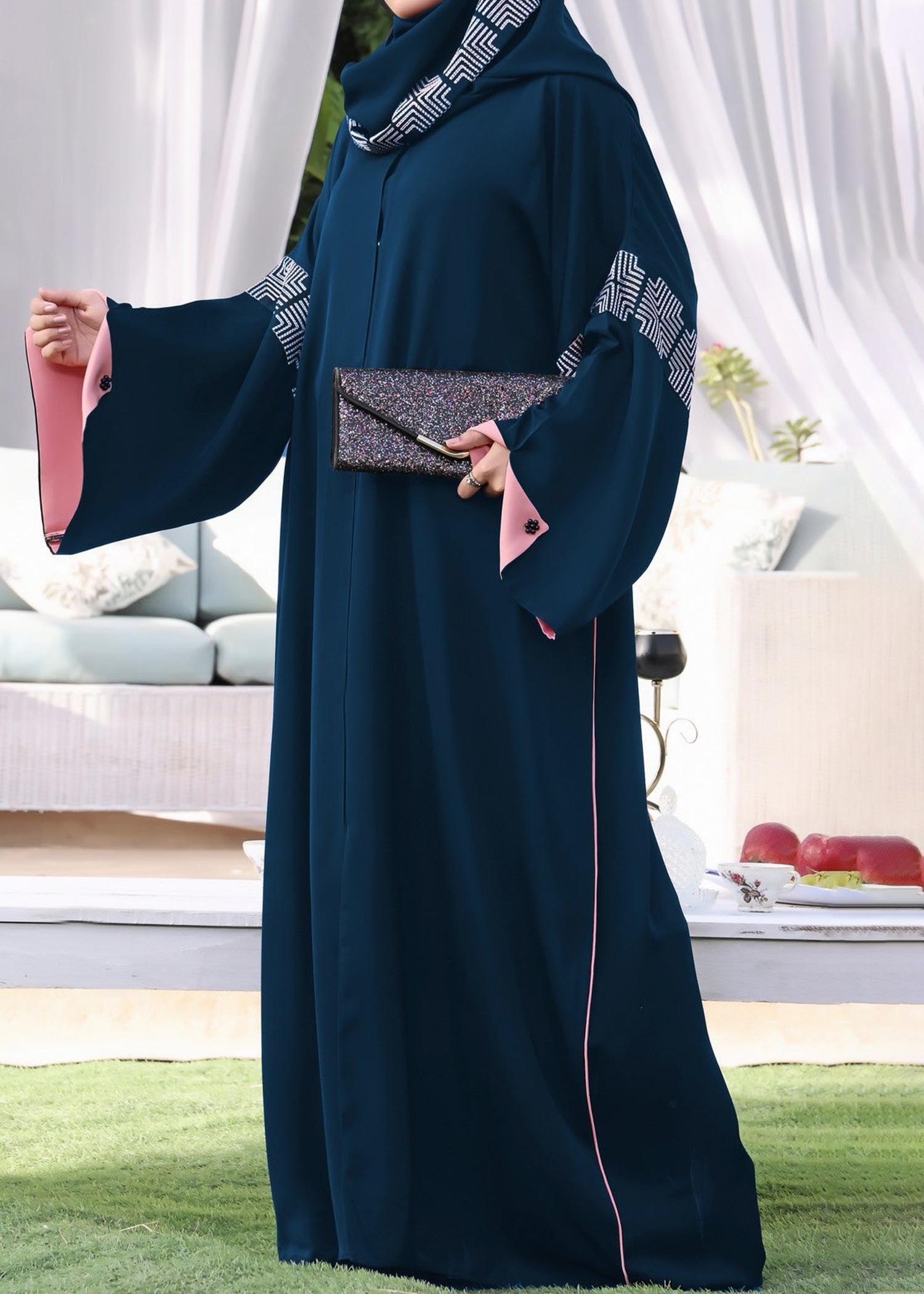 nidha Abaya in Teal