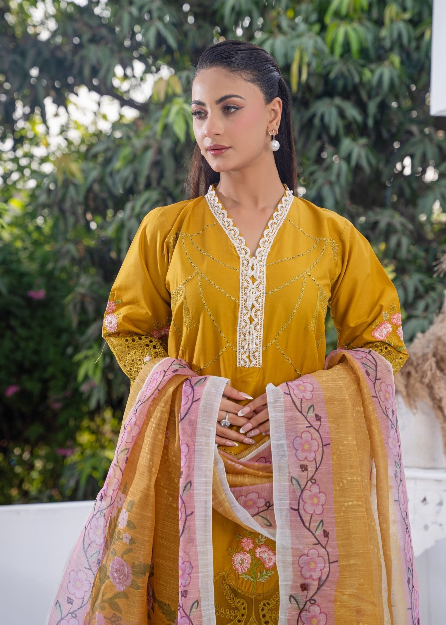 cotton Kurta Set in Mustard