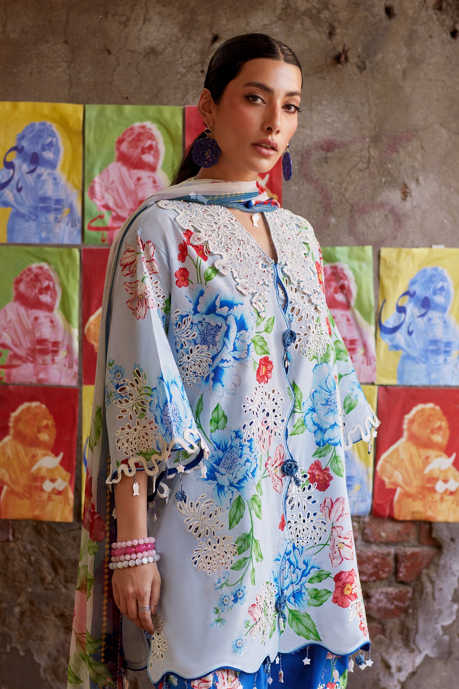 Festive Luxury Lawn – Blue Poppy (Z-02)