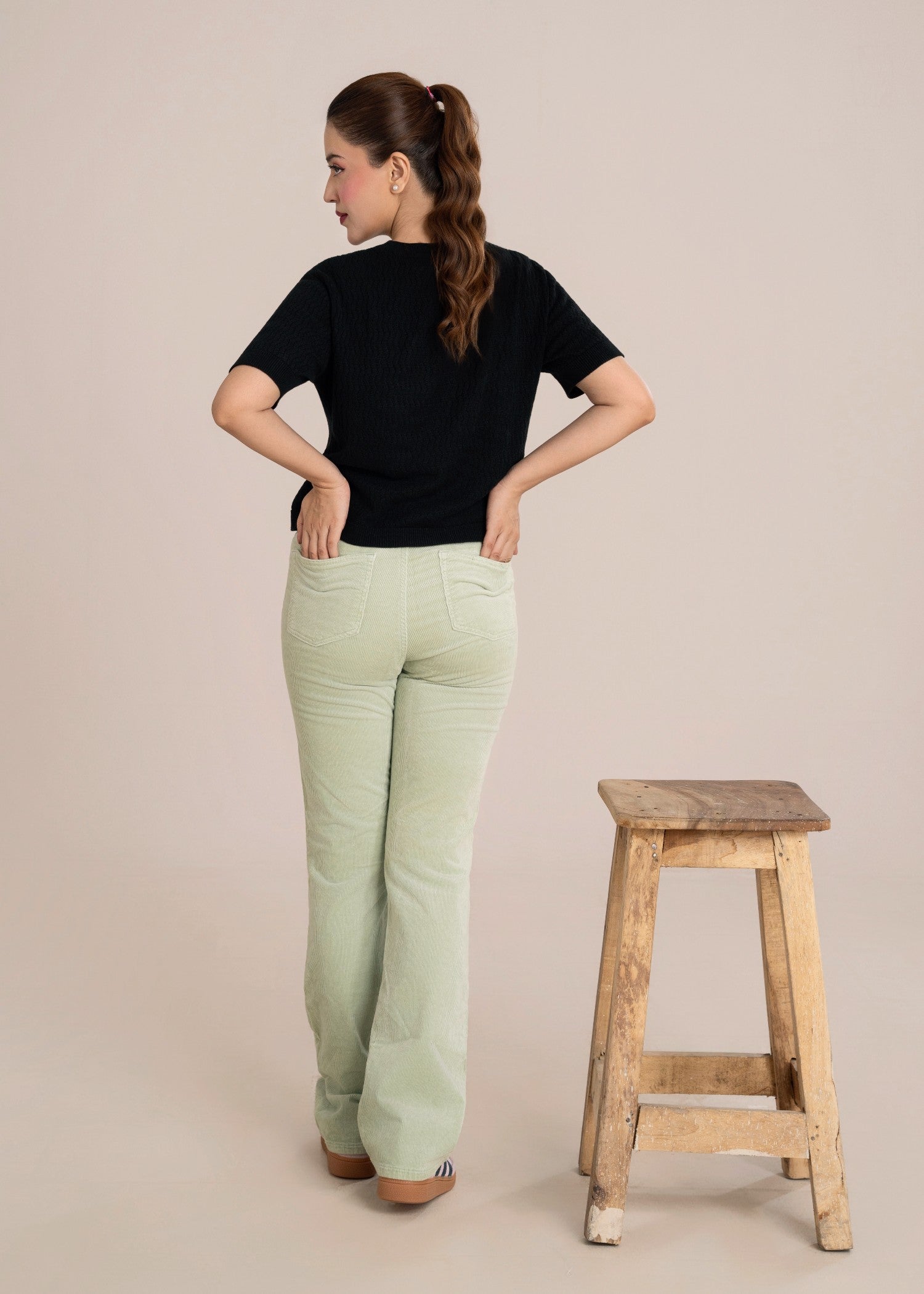 corduroy Pants in Mint green