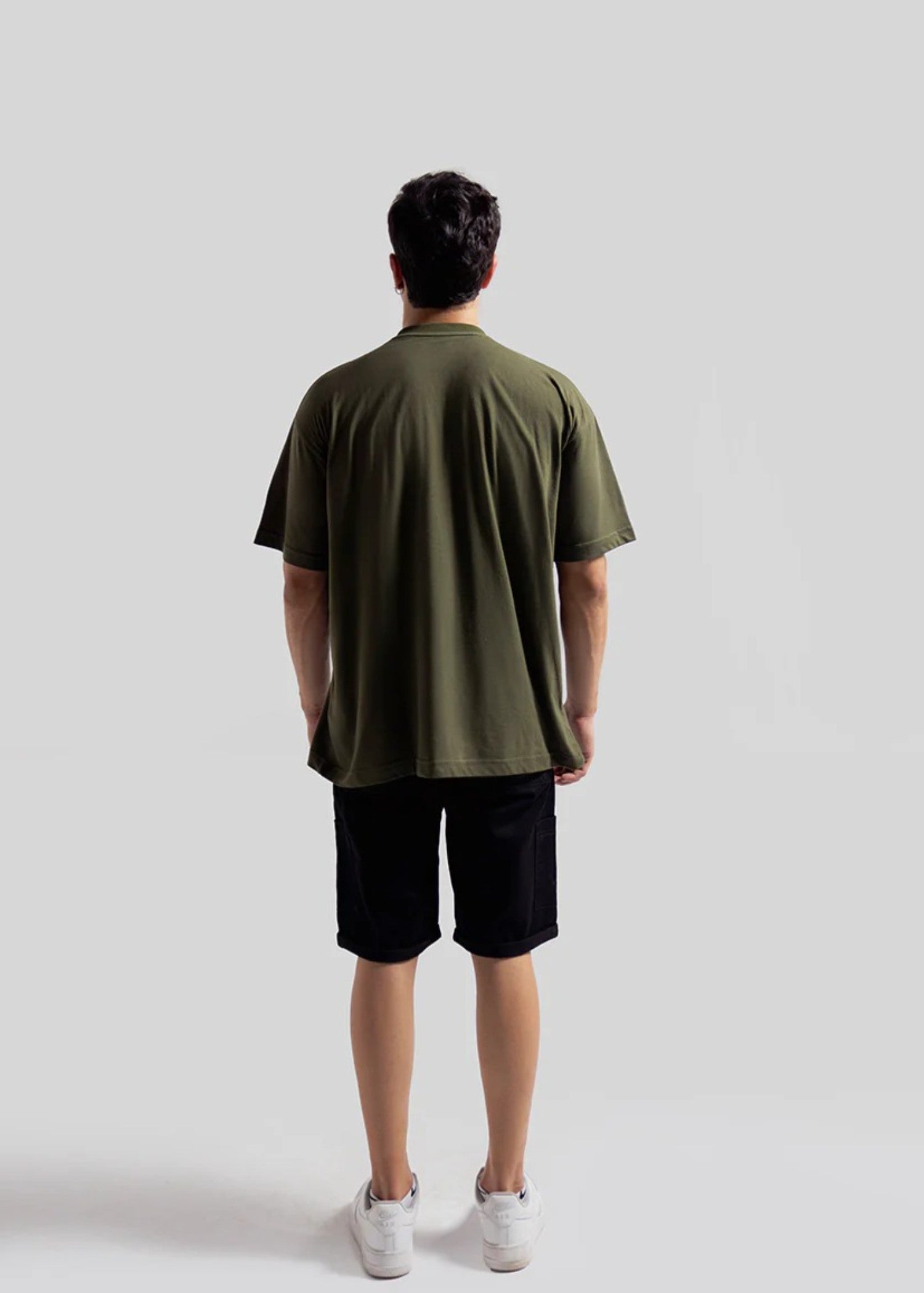 cotton T Shirt in Olive green
