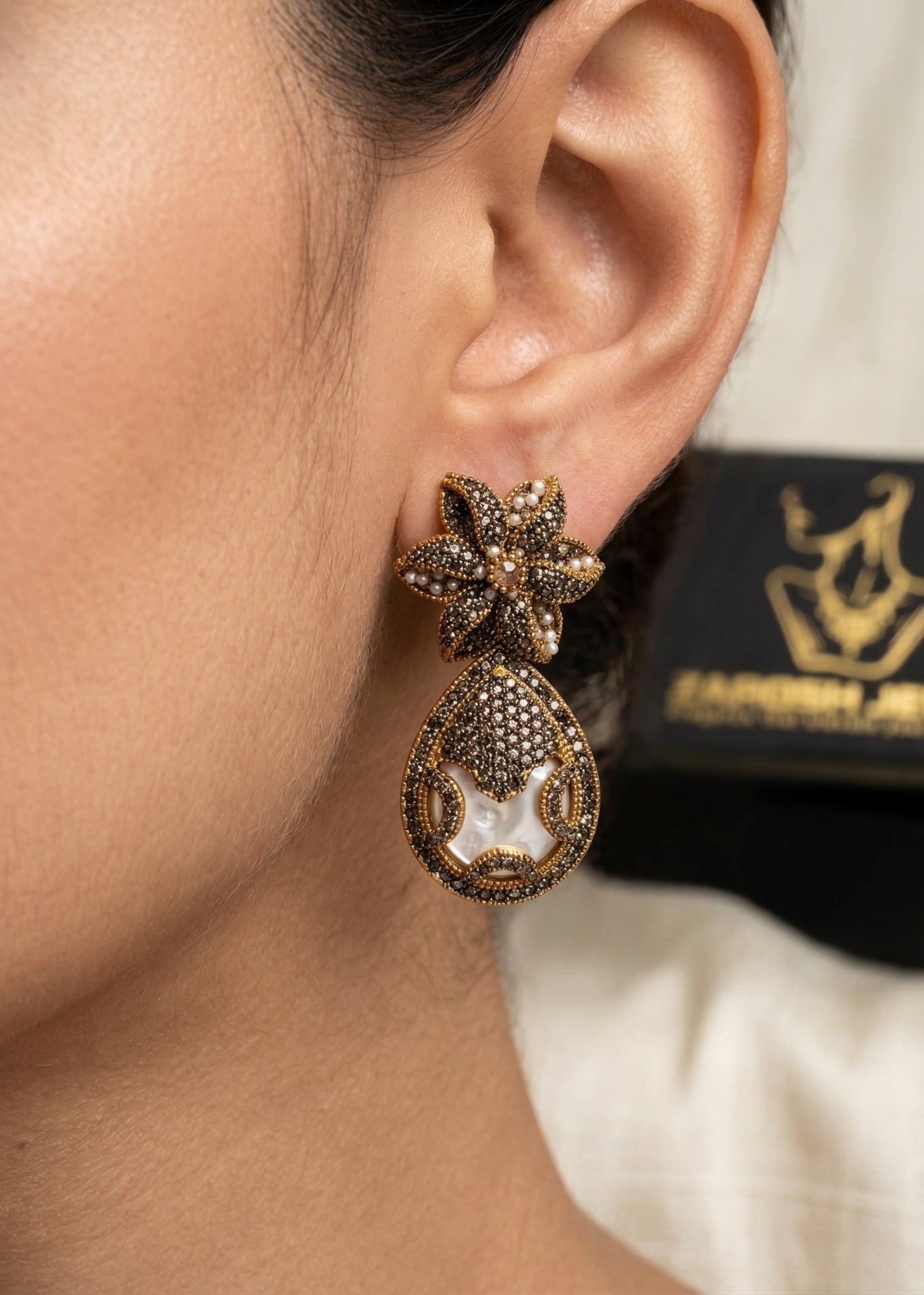 Earrings in Grey Color by - Trendy Women Earrings CHL7537