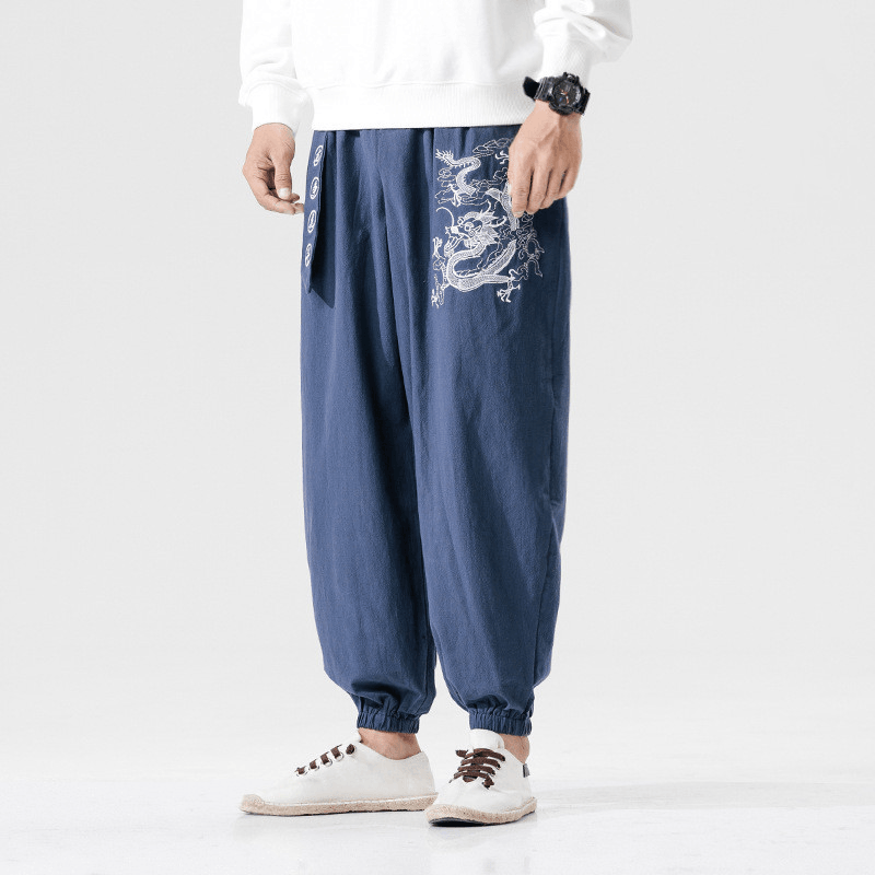 Casual Pants Young Mmen'S Cotton and Linen Casual Pants Men