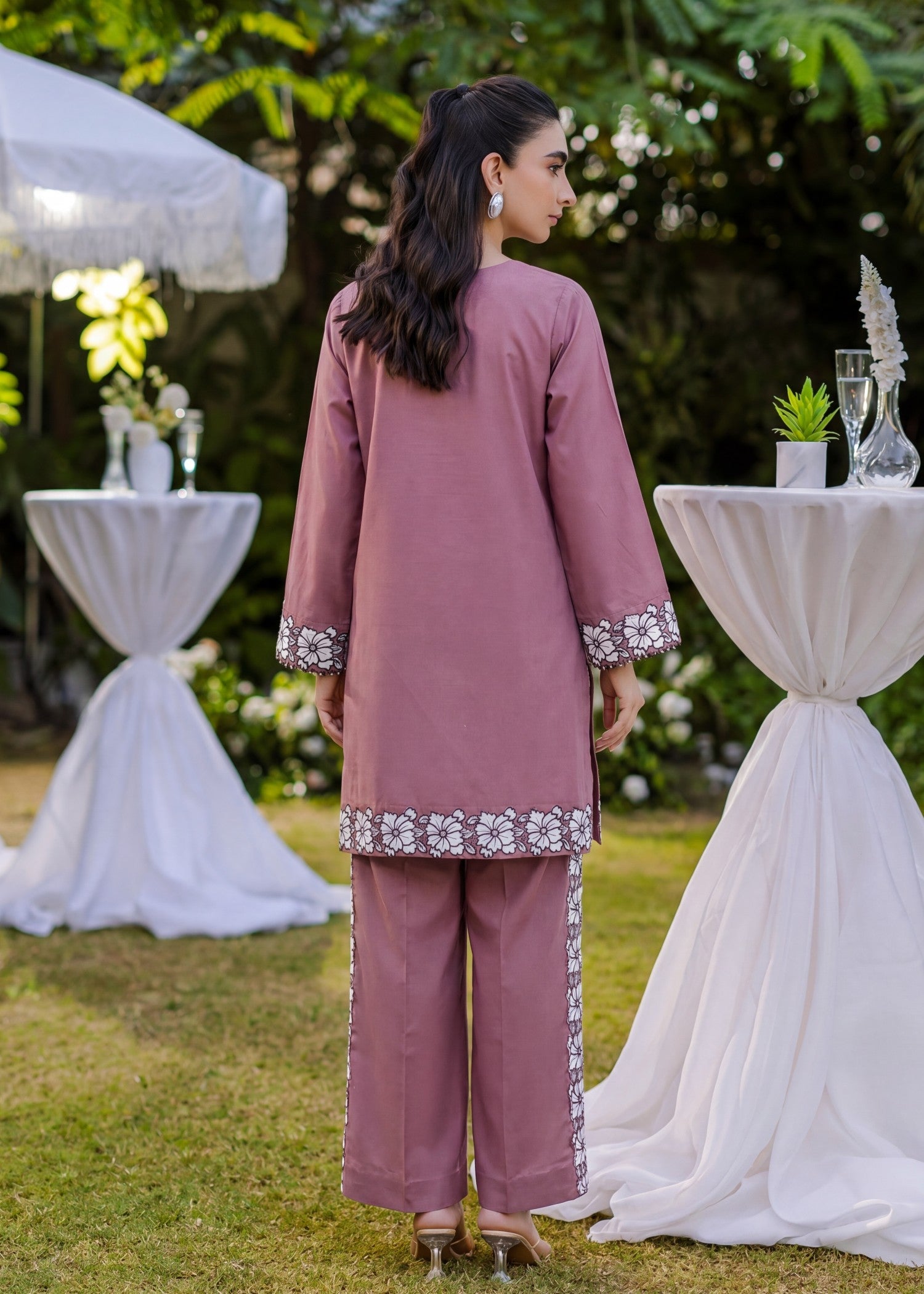 lawn Kurta Set in Zinnia pink