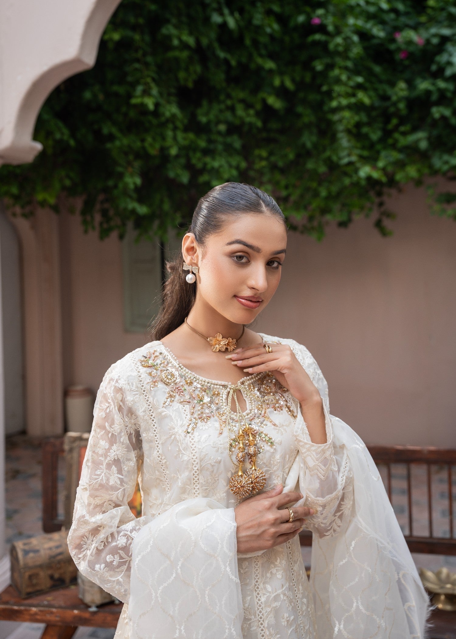 organza Maxi in Off-white