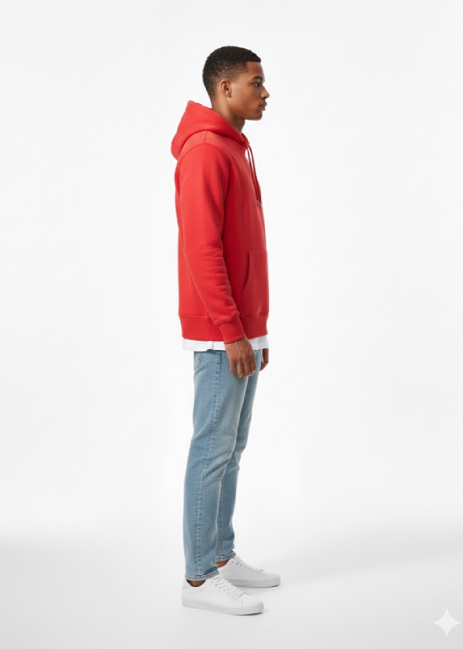 fleece Hoodie in Red