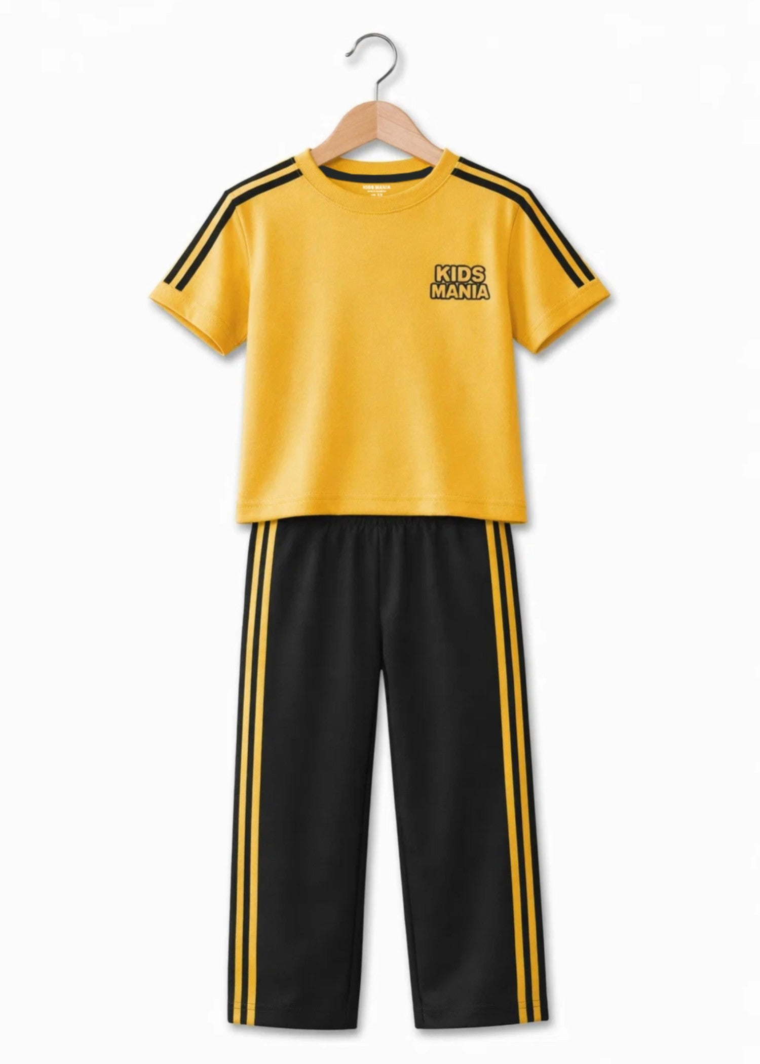 polycotton Tracksuit in Jet black, mustard