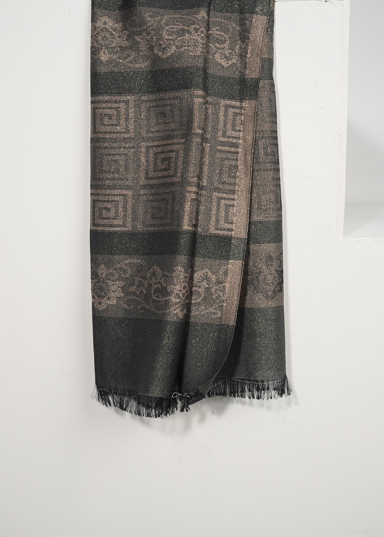 zari lawn Hijab in Dark grey