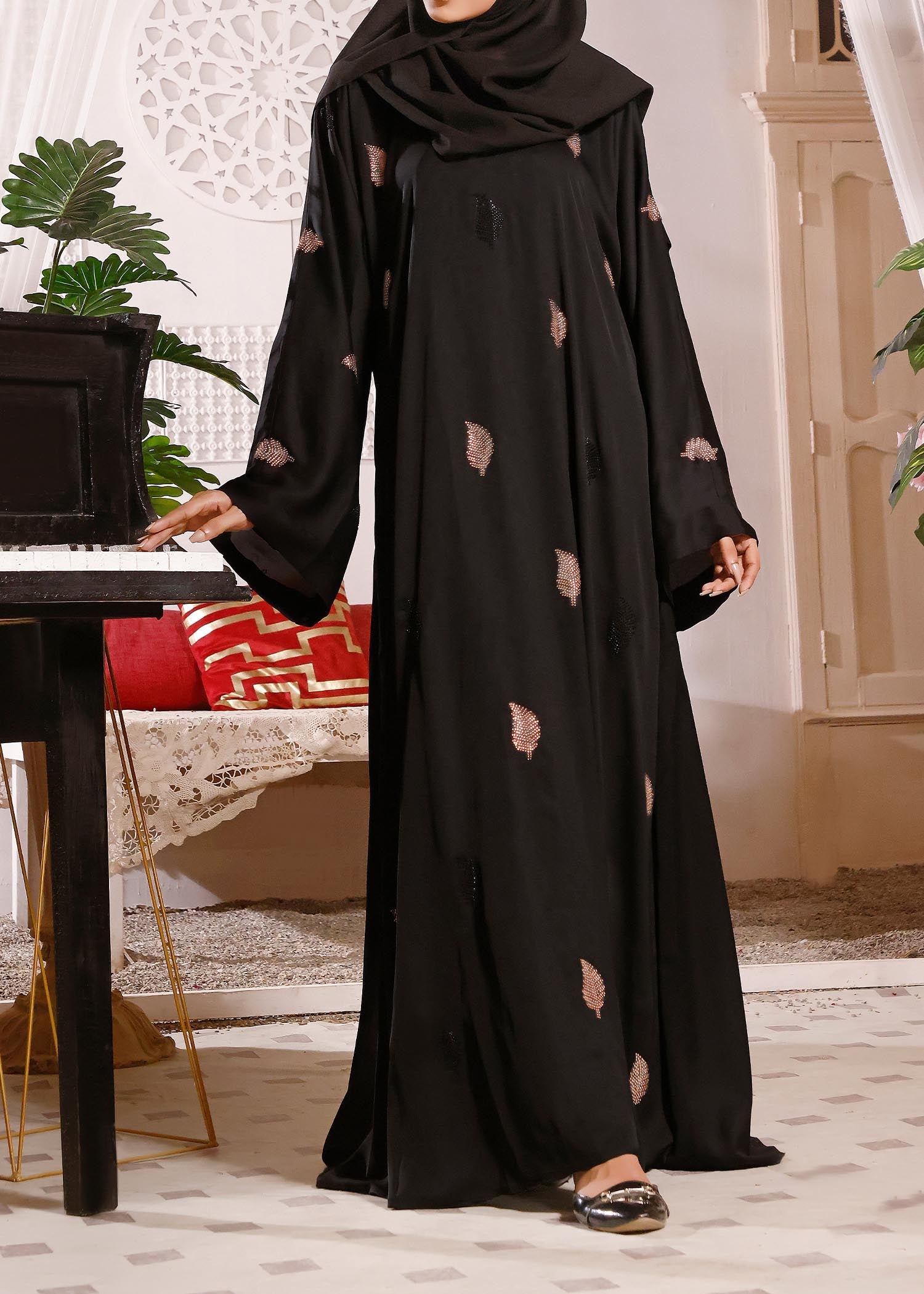 chiffon Abaya in Black