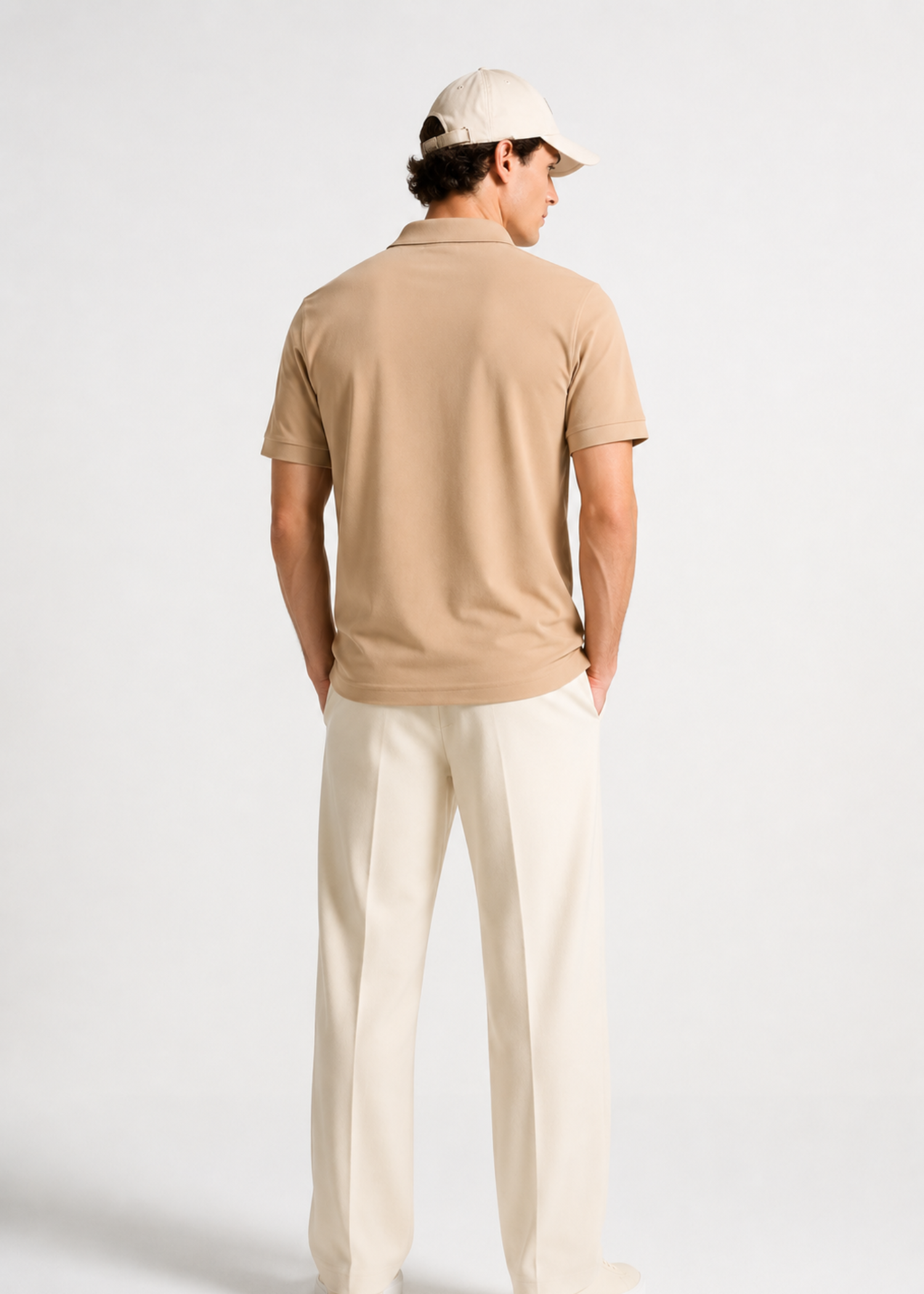 cotton jersey Polo Shirt in Beige