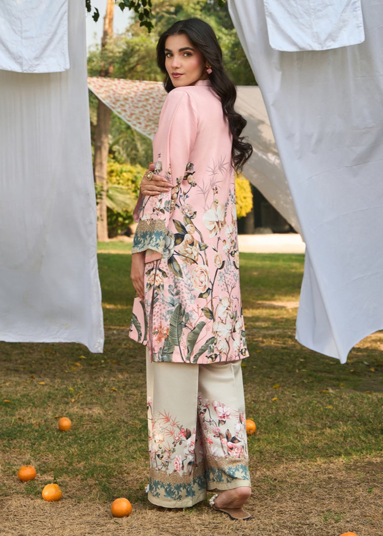 wool Kurta Set in Rose pink