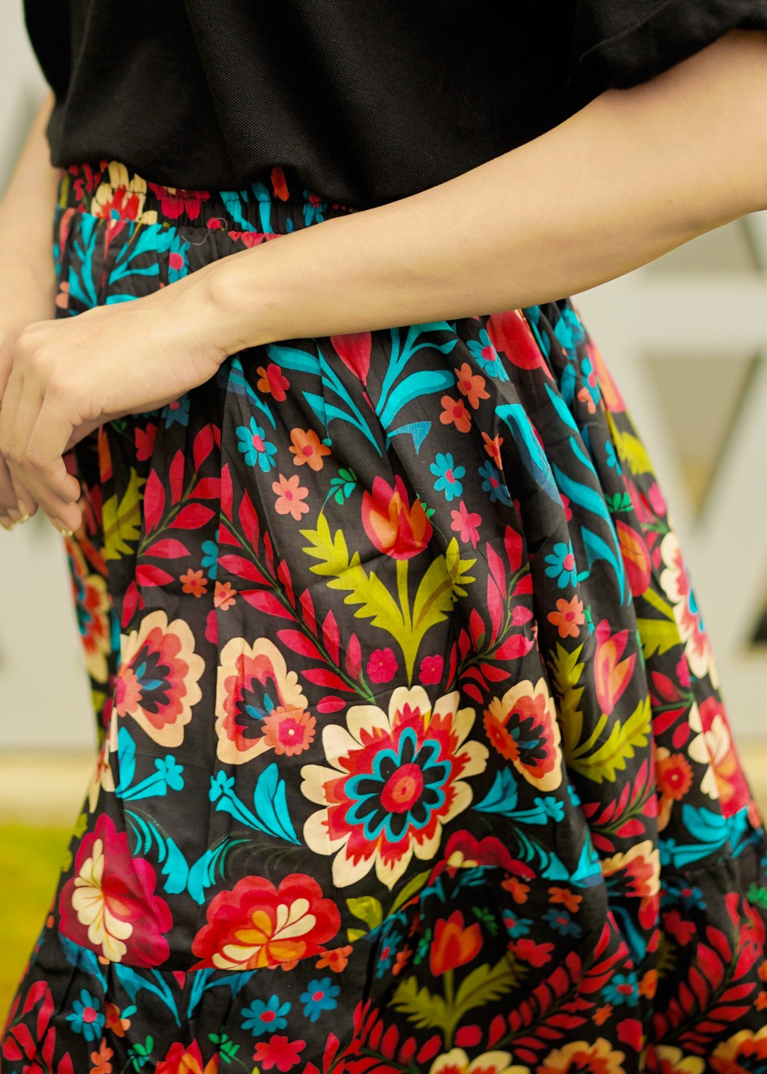 pure cotton Skirt in Black