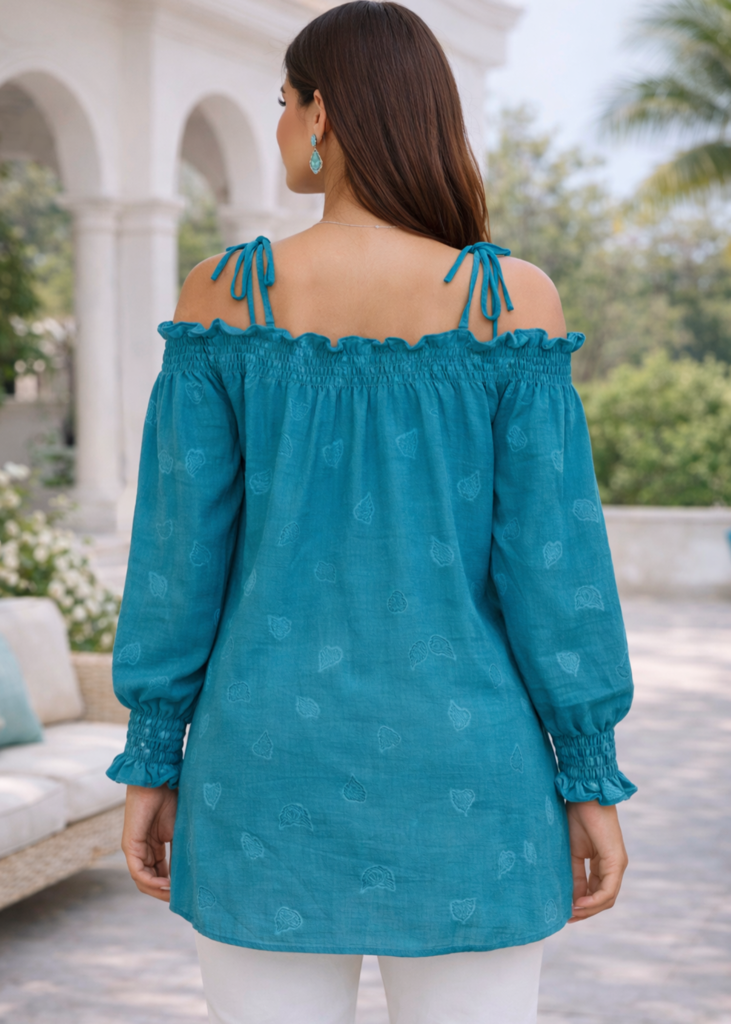 dobby Tunic in Bondi blue