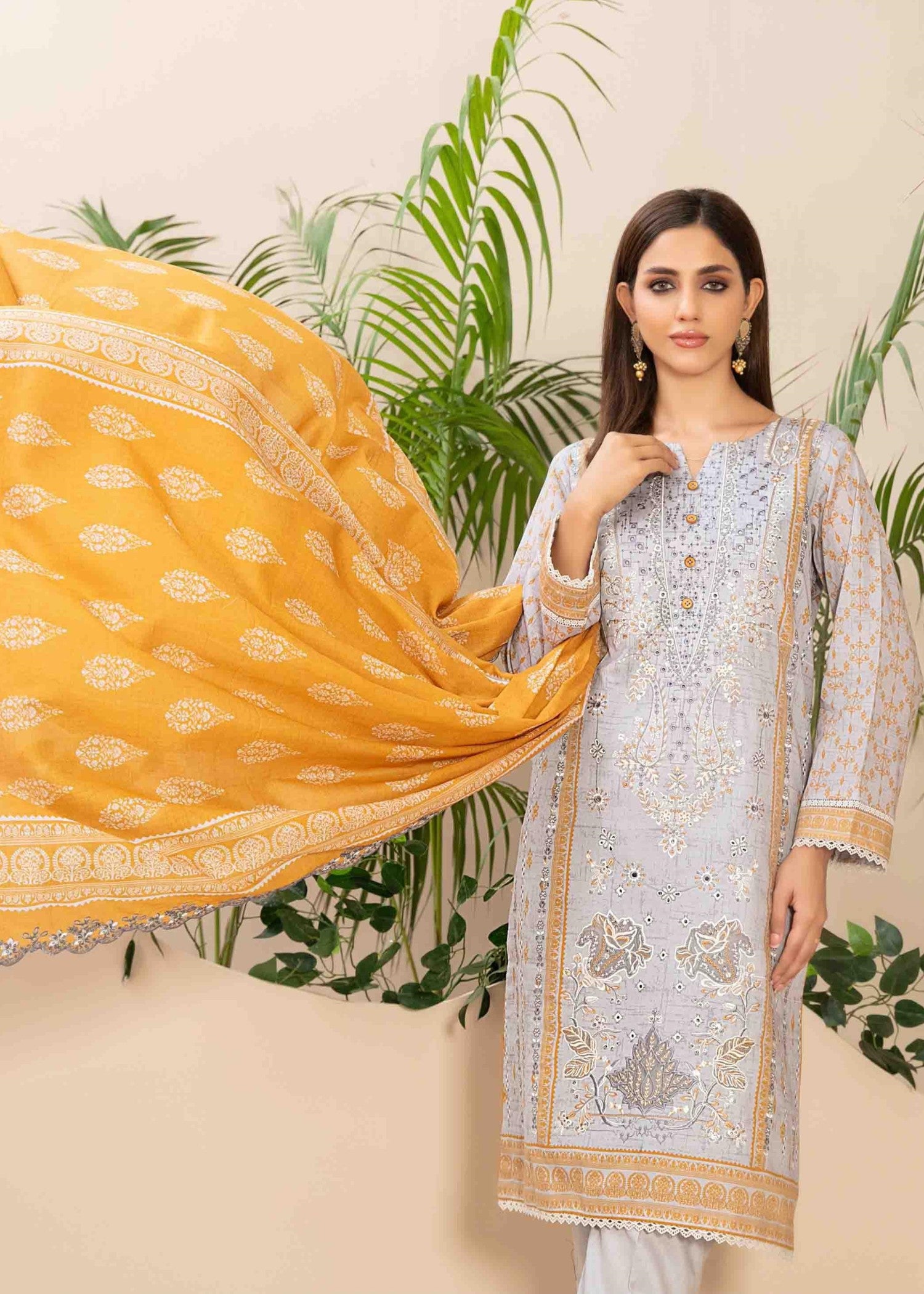 lawn Kurta Set in Lavender blush