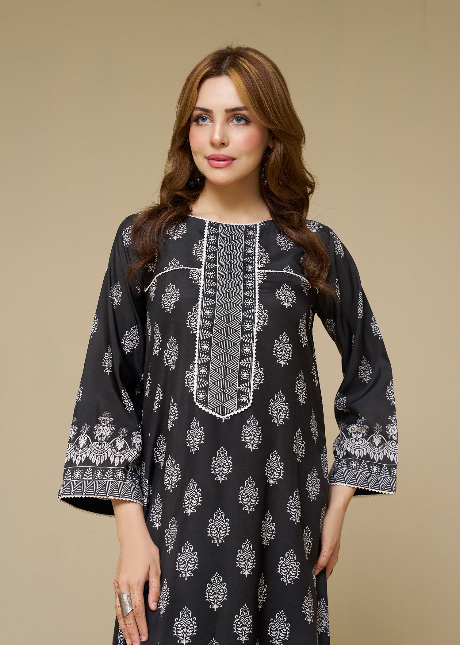 poly lawn Co Ord Sets in Black, white