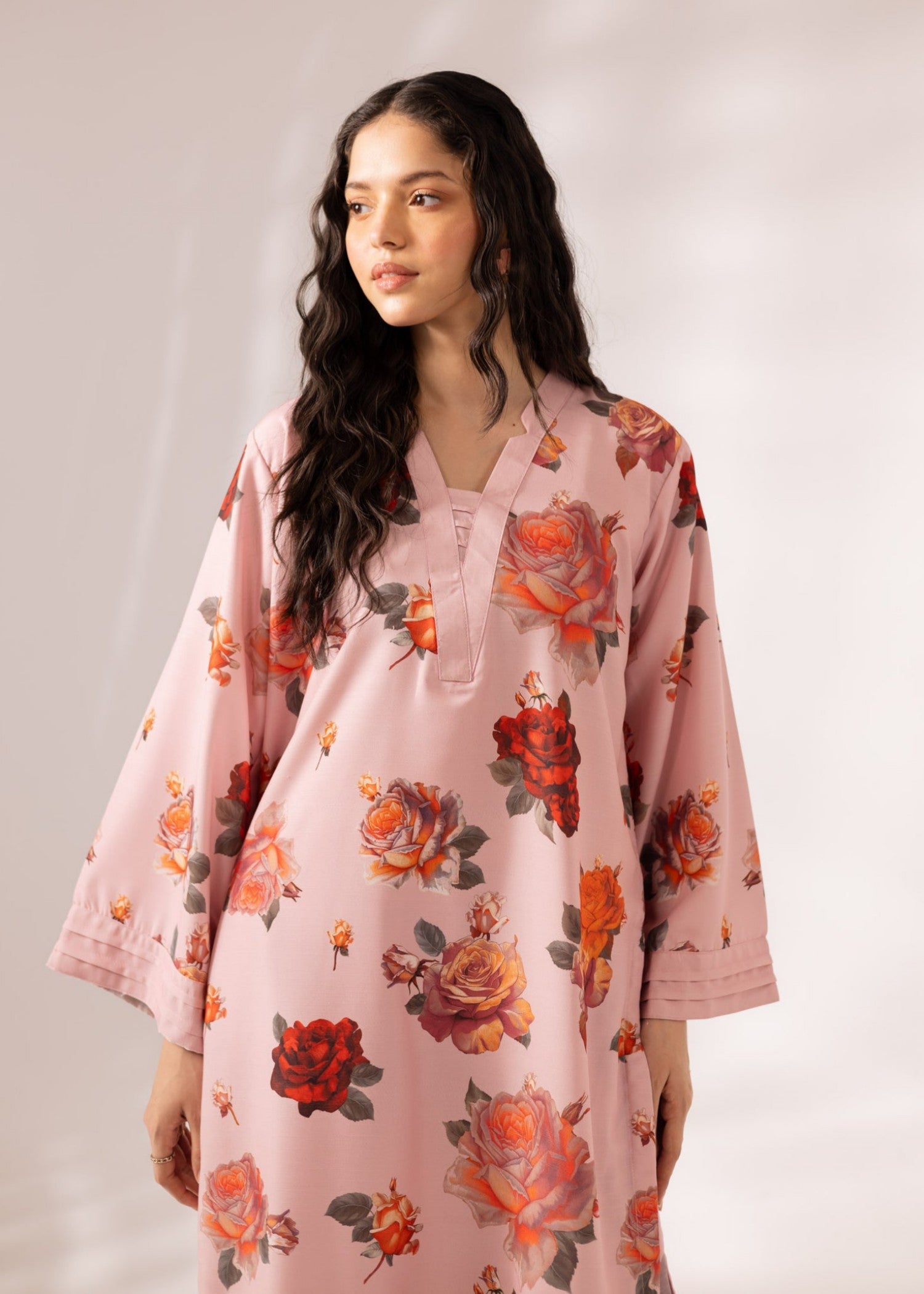 slub khaddar Co Ord Sets in Carnation pink