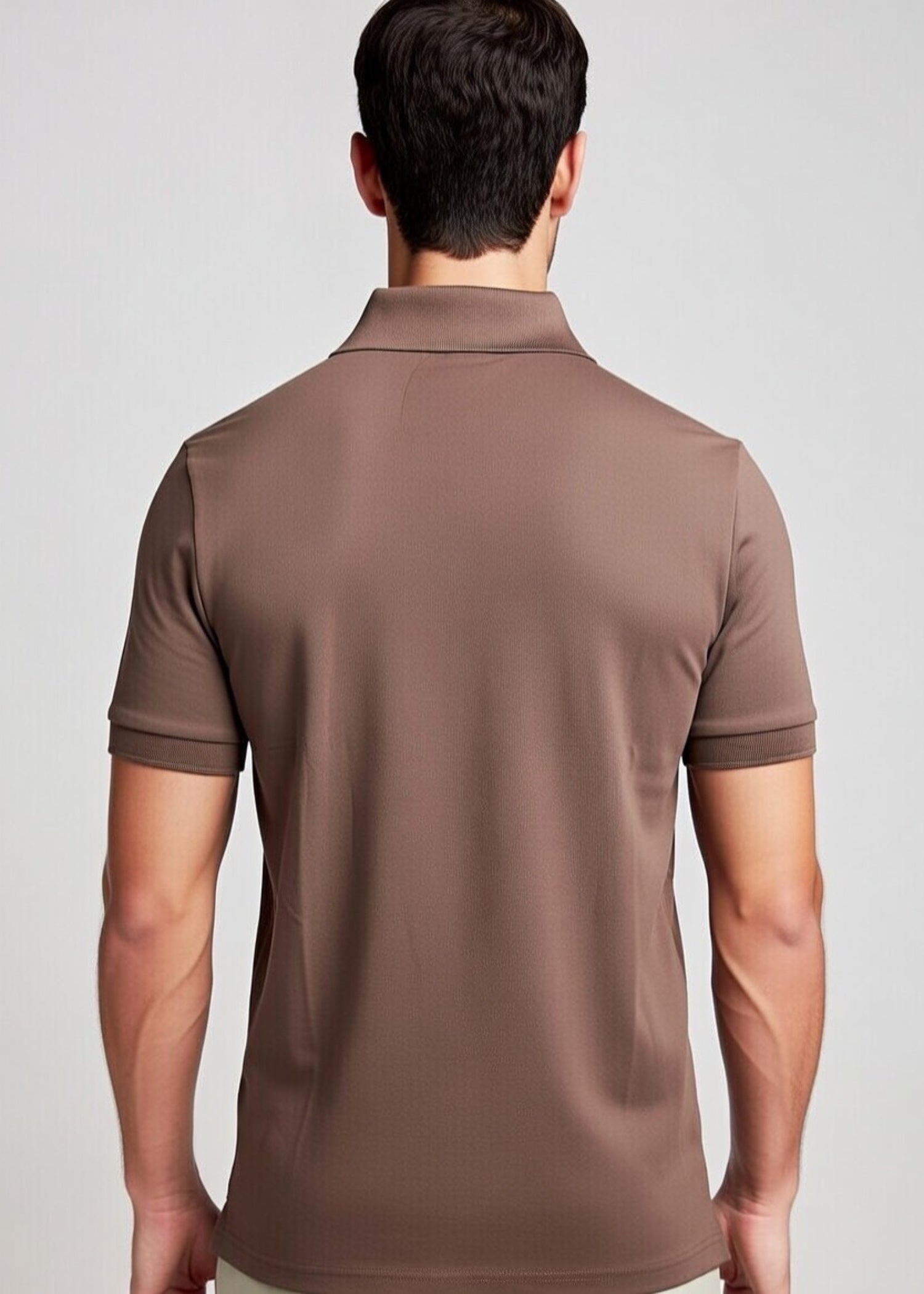 polycotton Polo Shirt in Dark brown