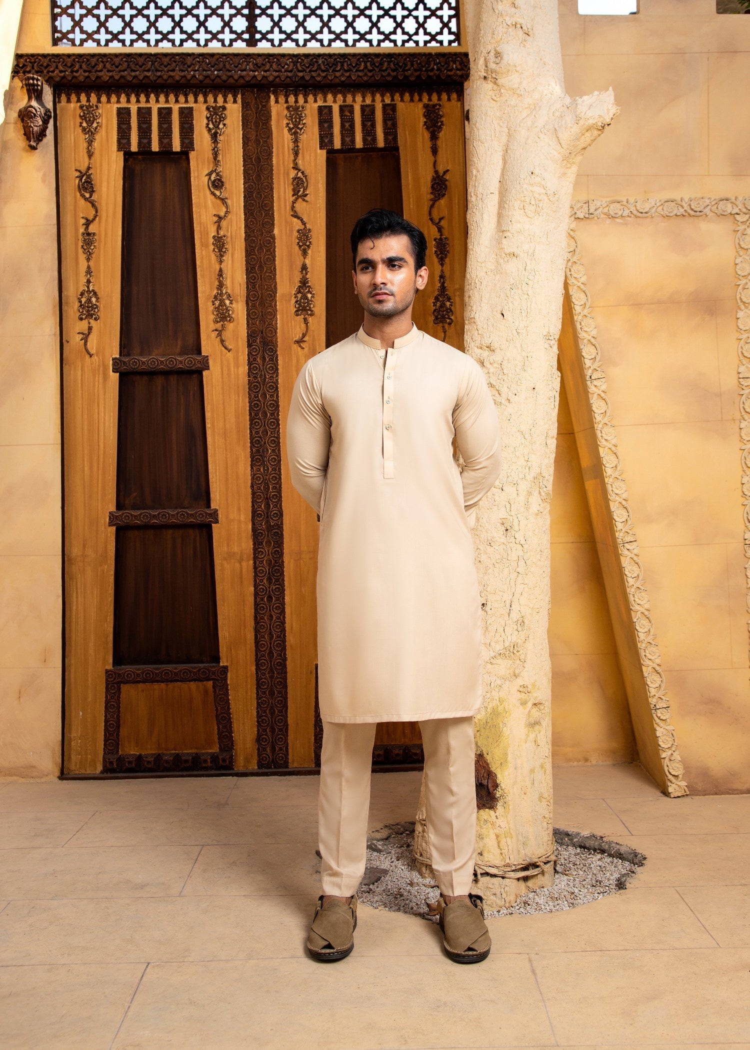 wash & wear Kurta Set in Ivory