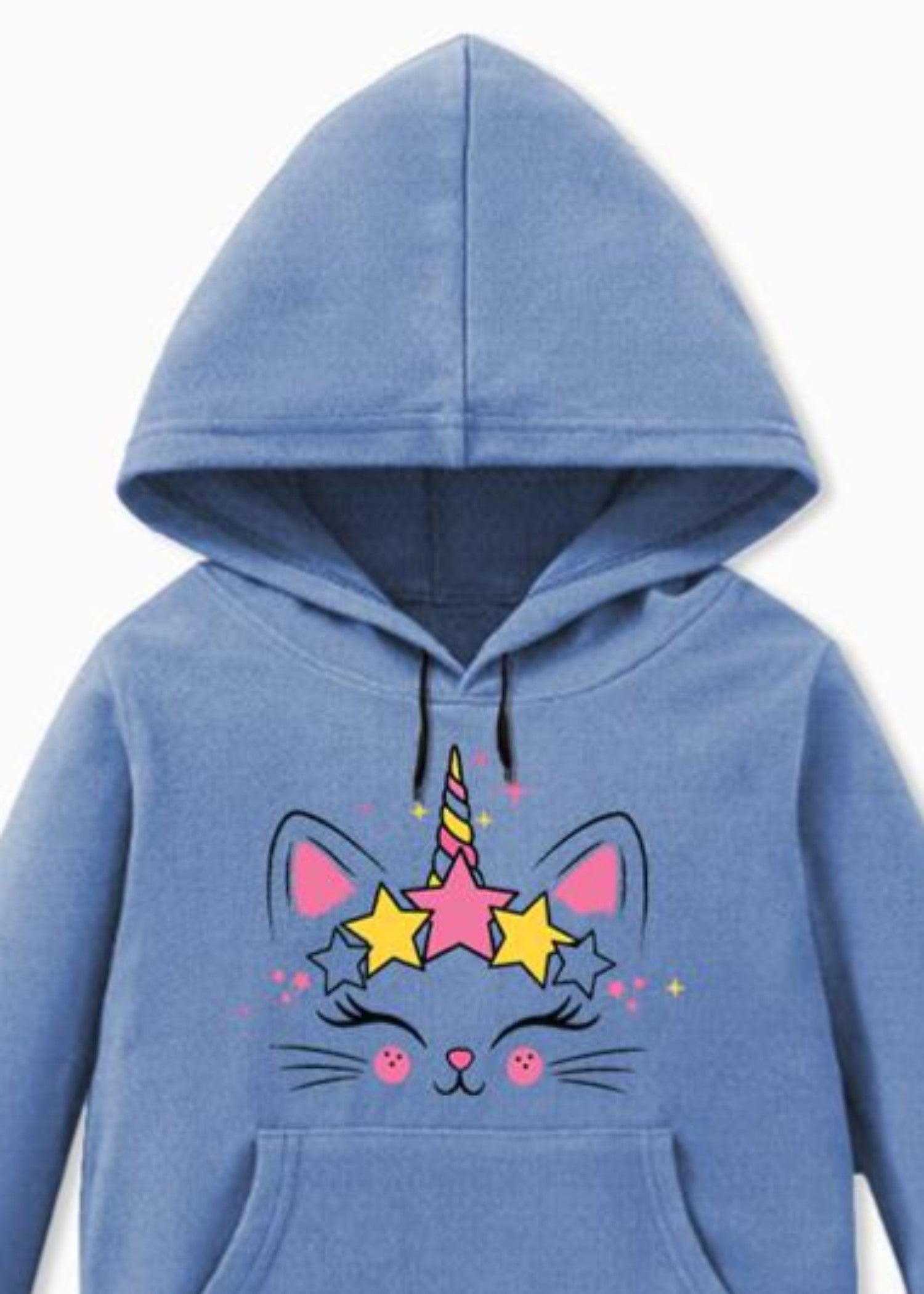 fleece Hoodie in Light blue