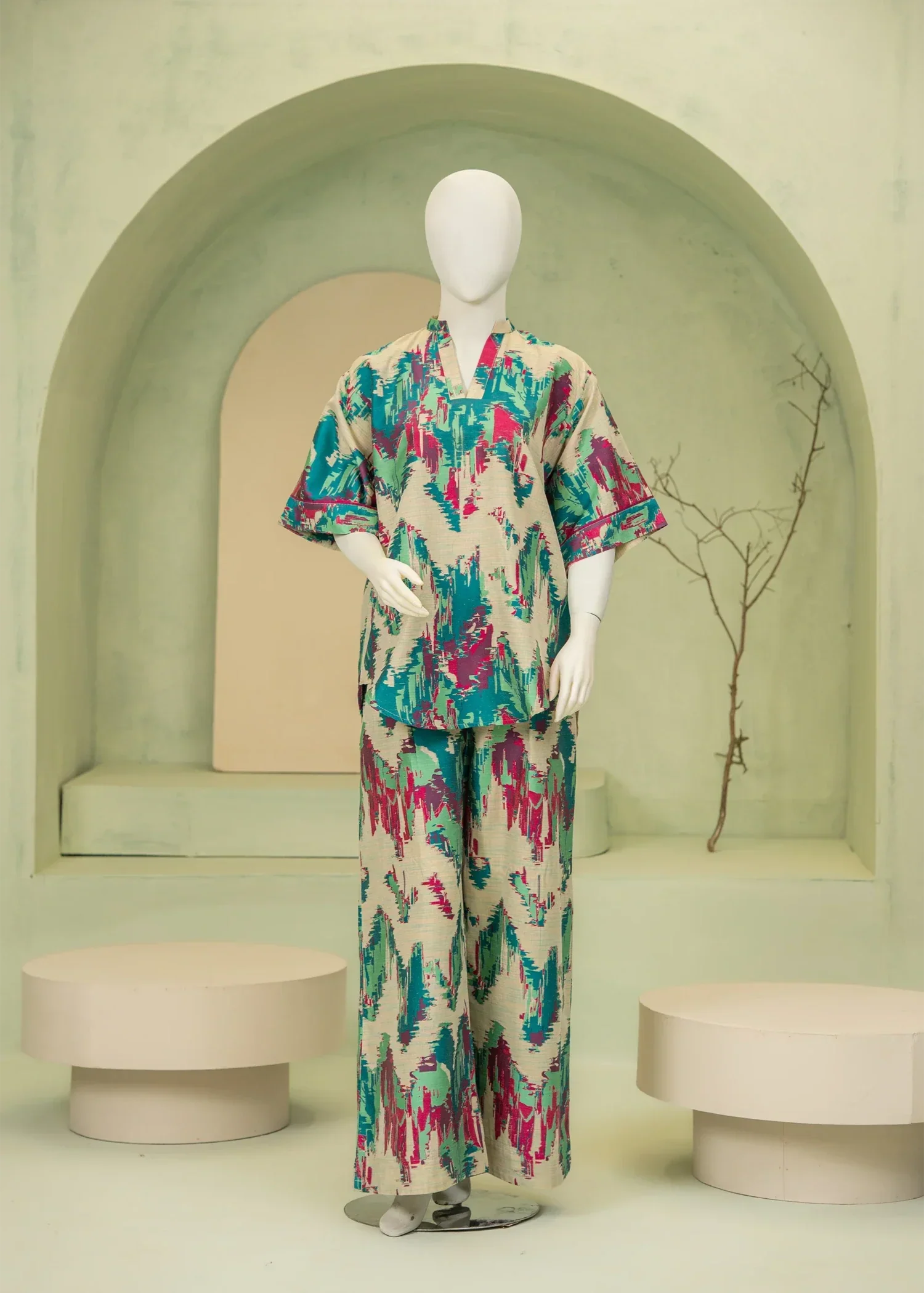 viscose jacquard Co ord Sets in Multi