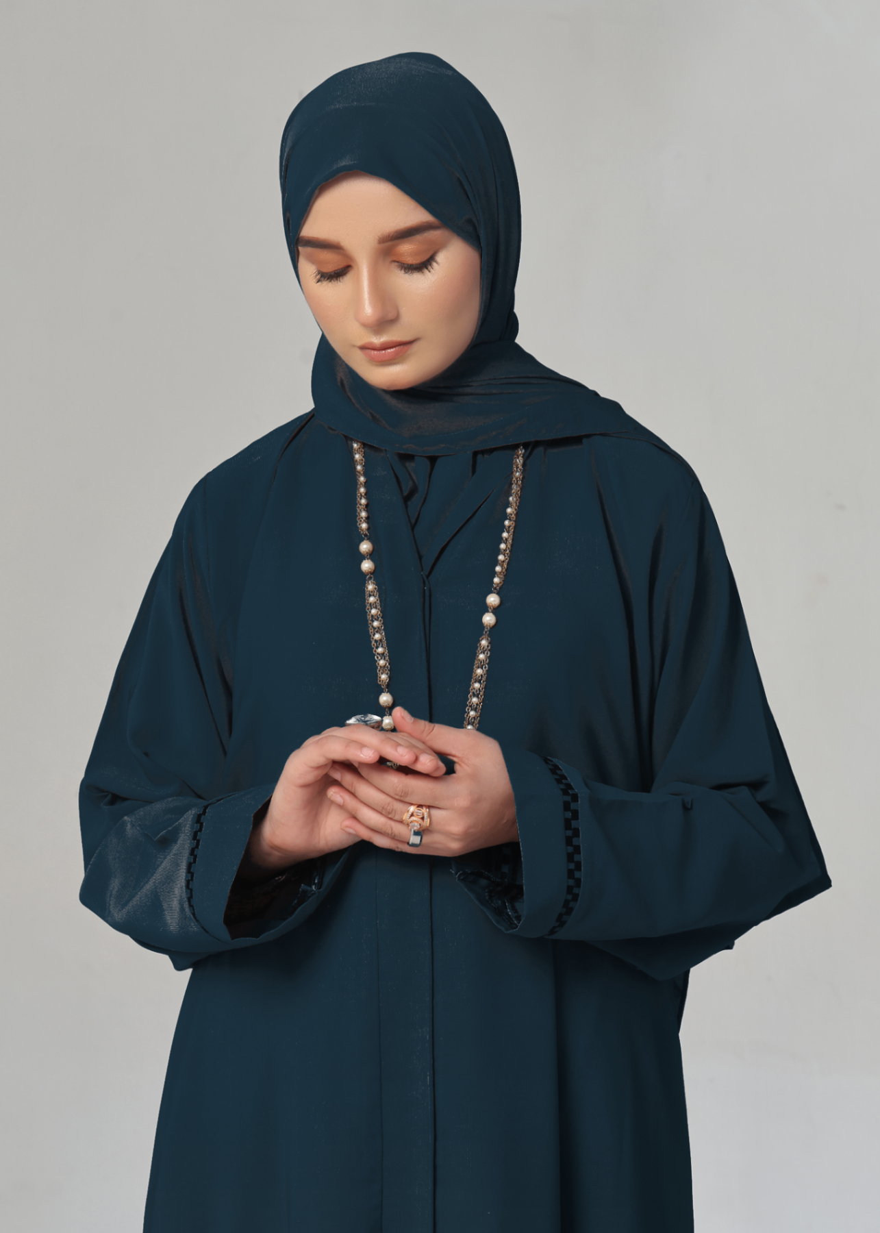georgette Abaya in Teal