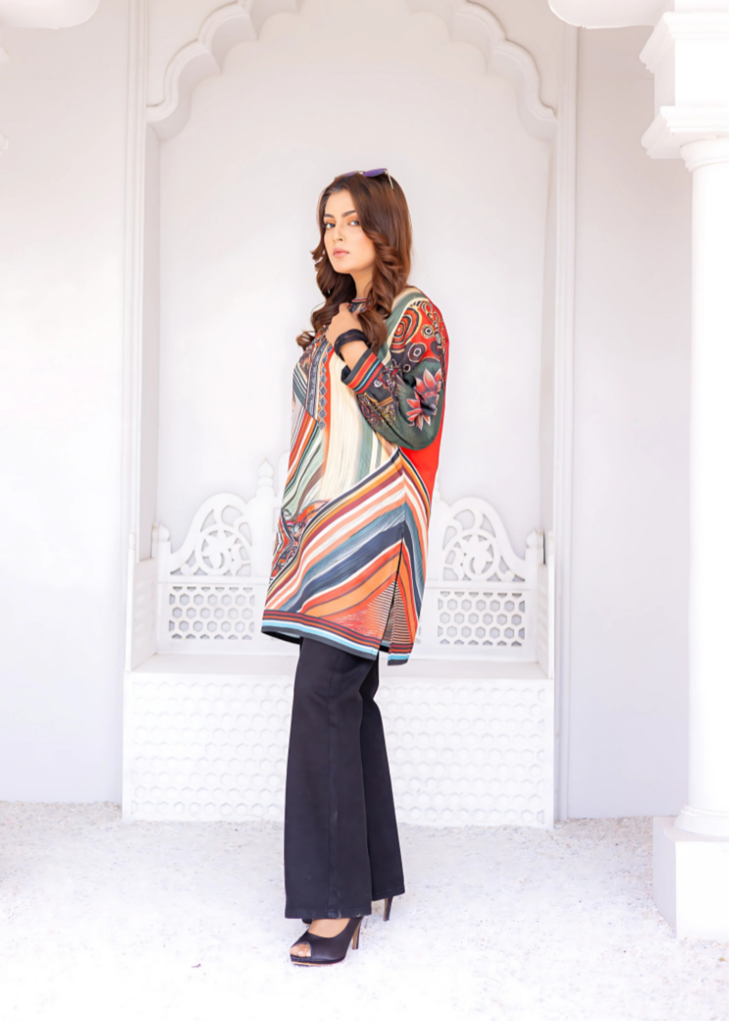 herringbone Kurti in Jet black