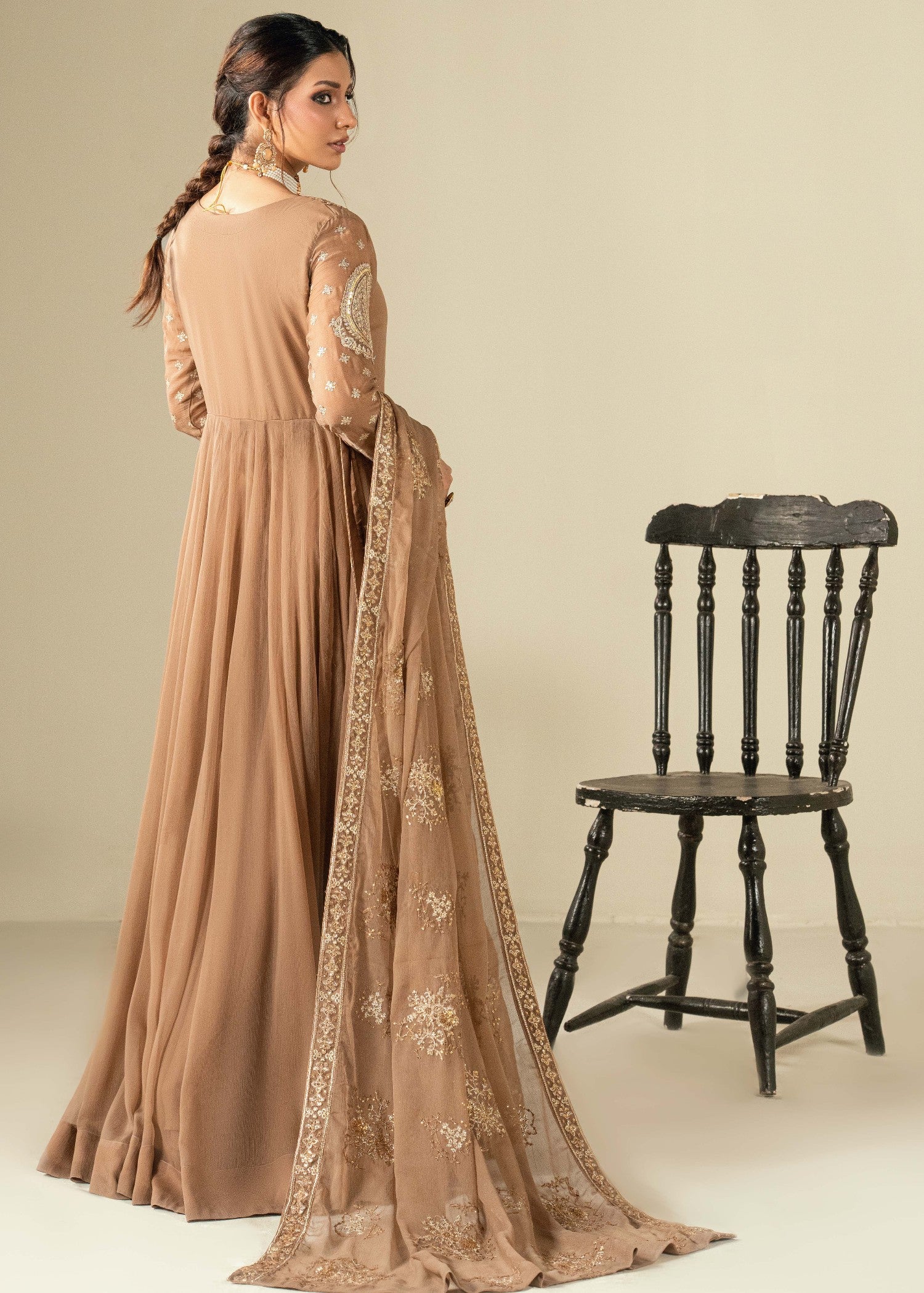 chiffon Maxi in Caramel brown