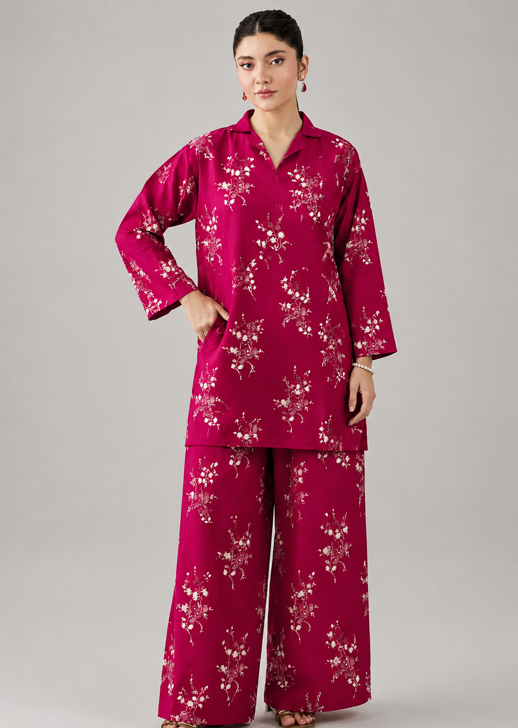 lawn Co Ord Sets in Hot pink