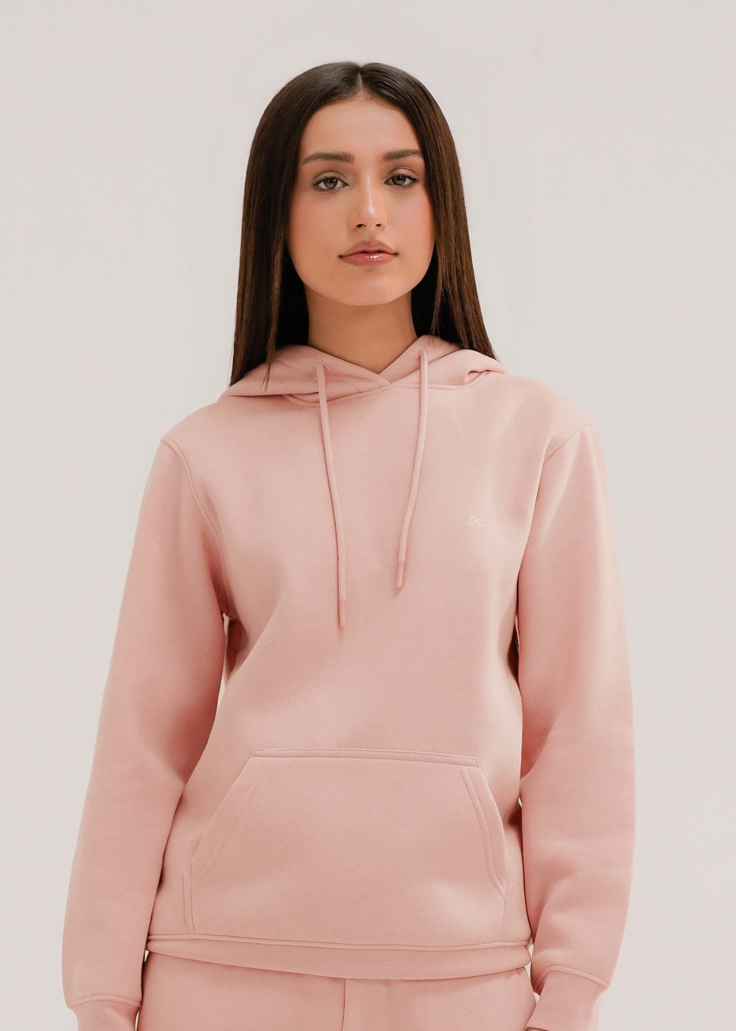 fleece Hoodie in Pale pink
