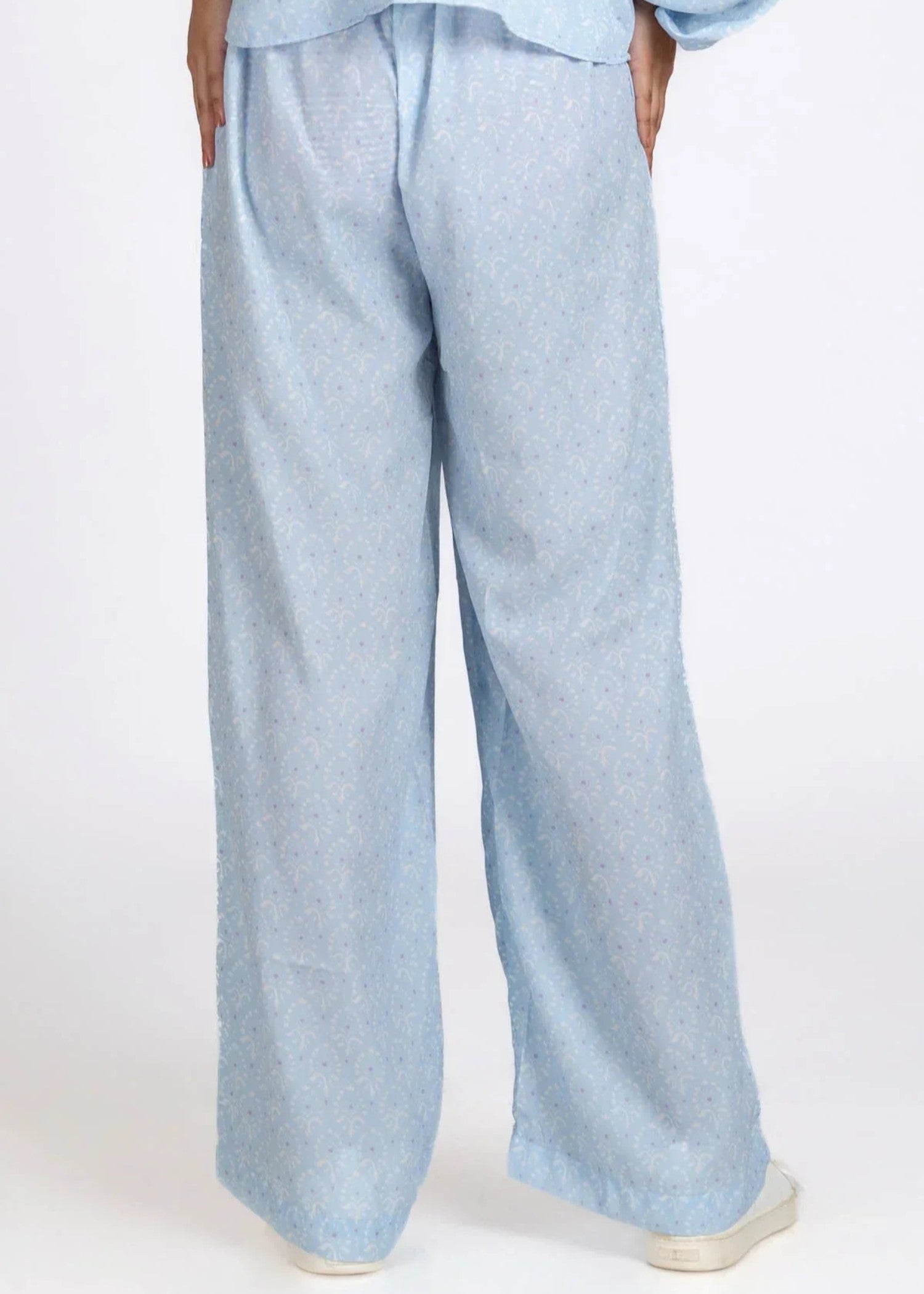 polyester Trousers in Light blue