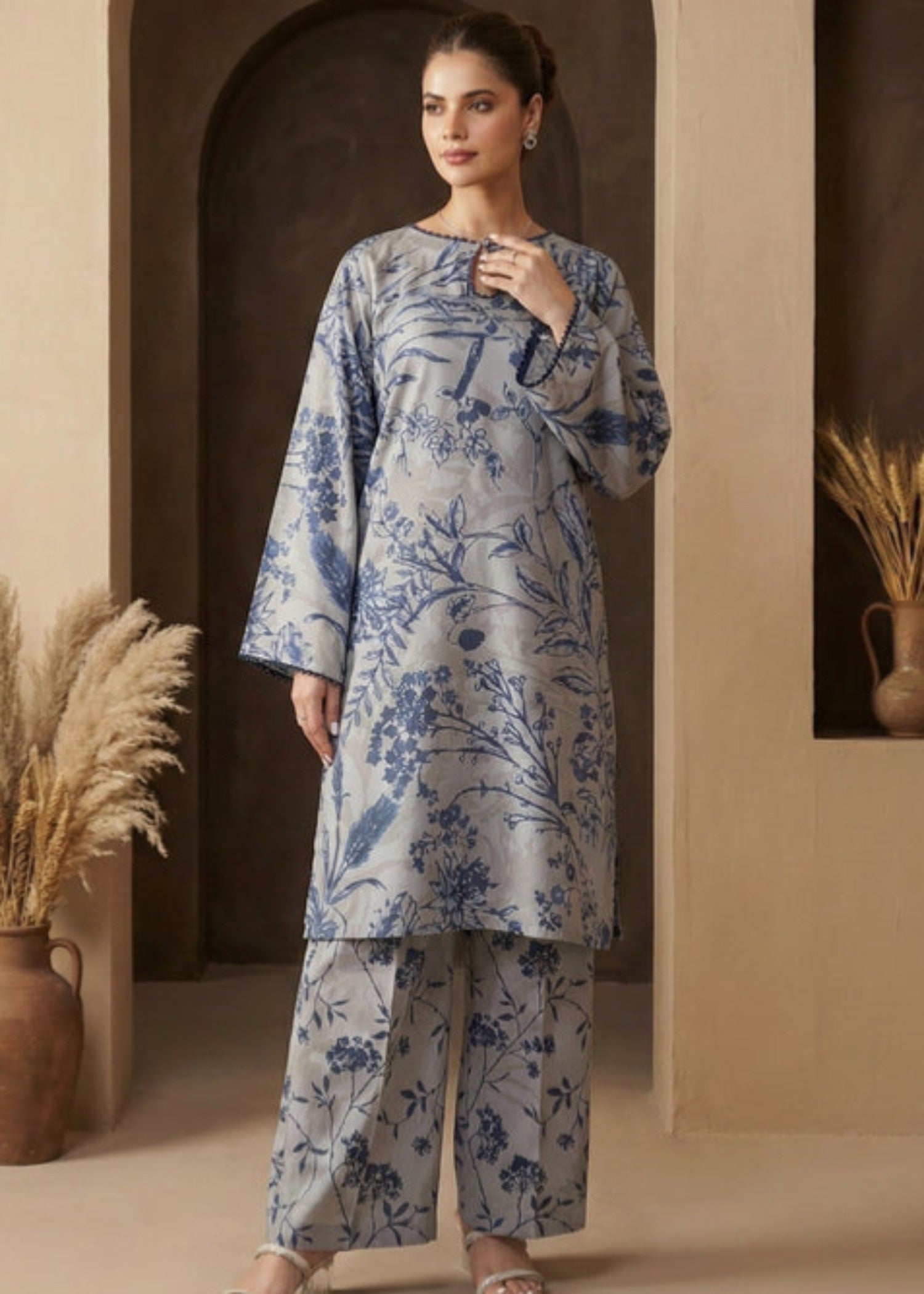 cotton viscose Co Ord Sets in Ice blue