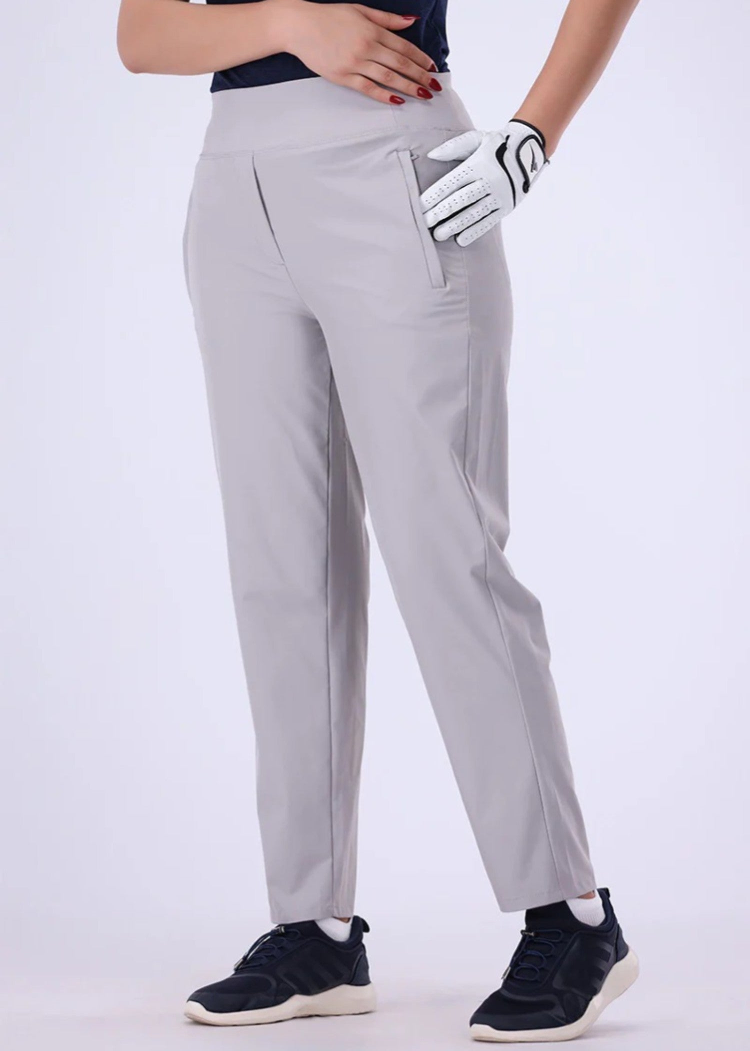 microfiber polyester Trousers in Grey